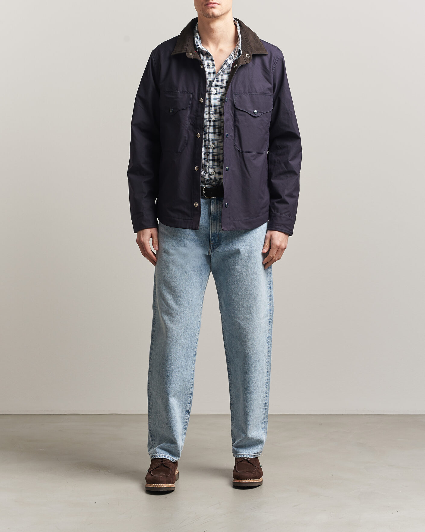 Herren | Jacken | Manifattura Ceccarelli | Dry Wax Heavy Shirt Jacket Navy