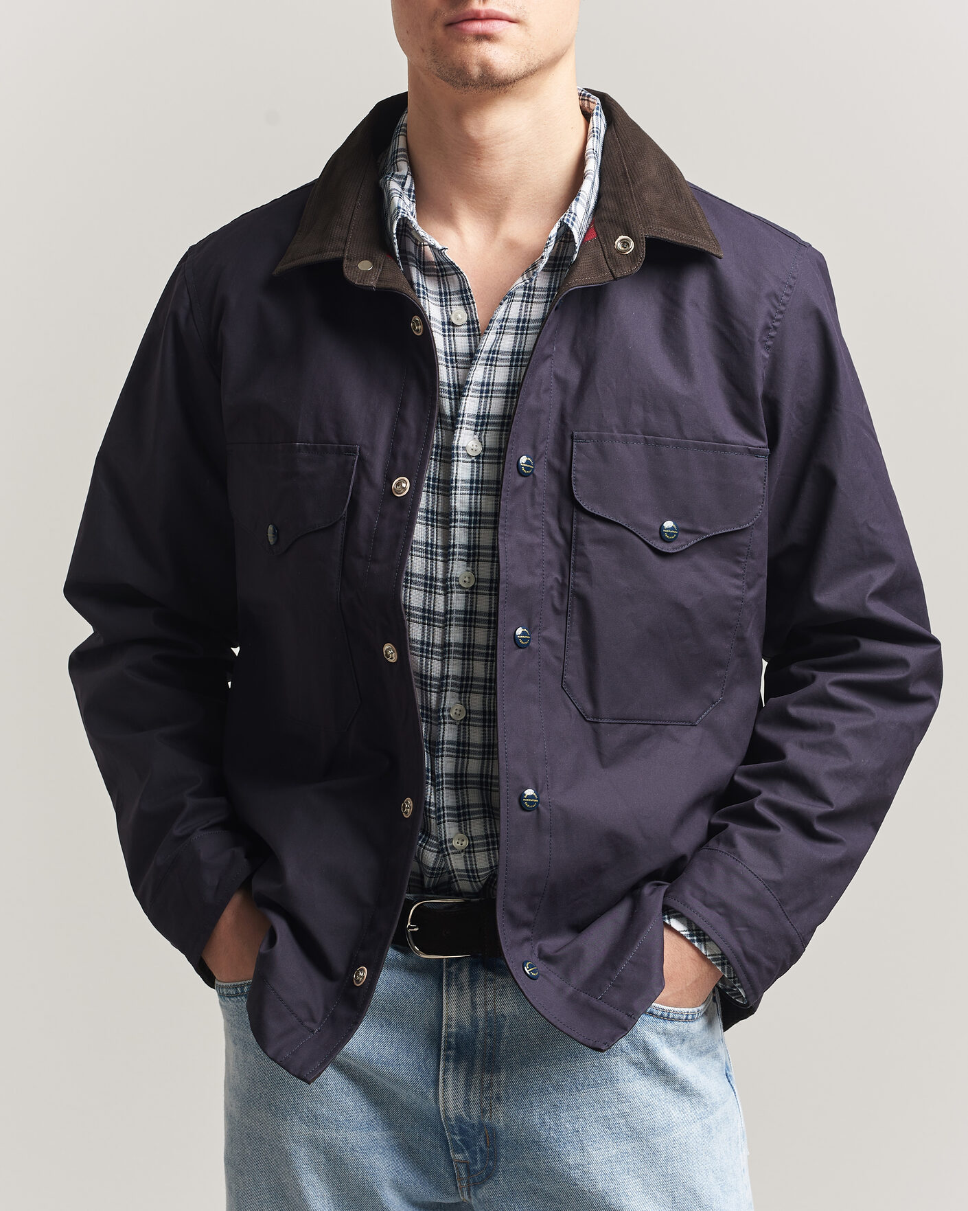Herren | Jacken | Manifattura Ceccarelli | Dry Wax Heavy Shirt Jacket Navy