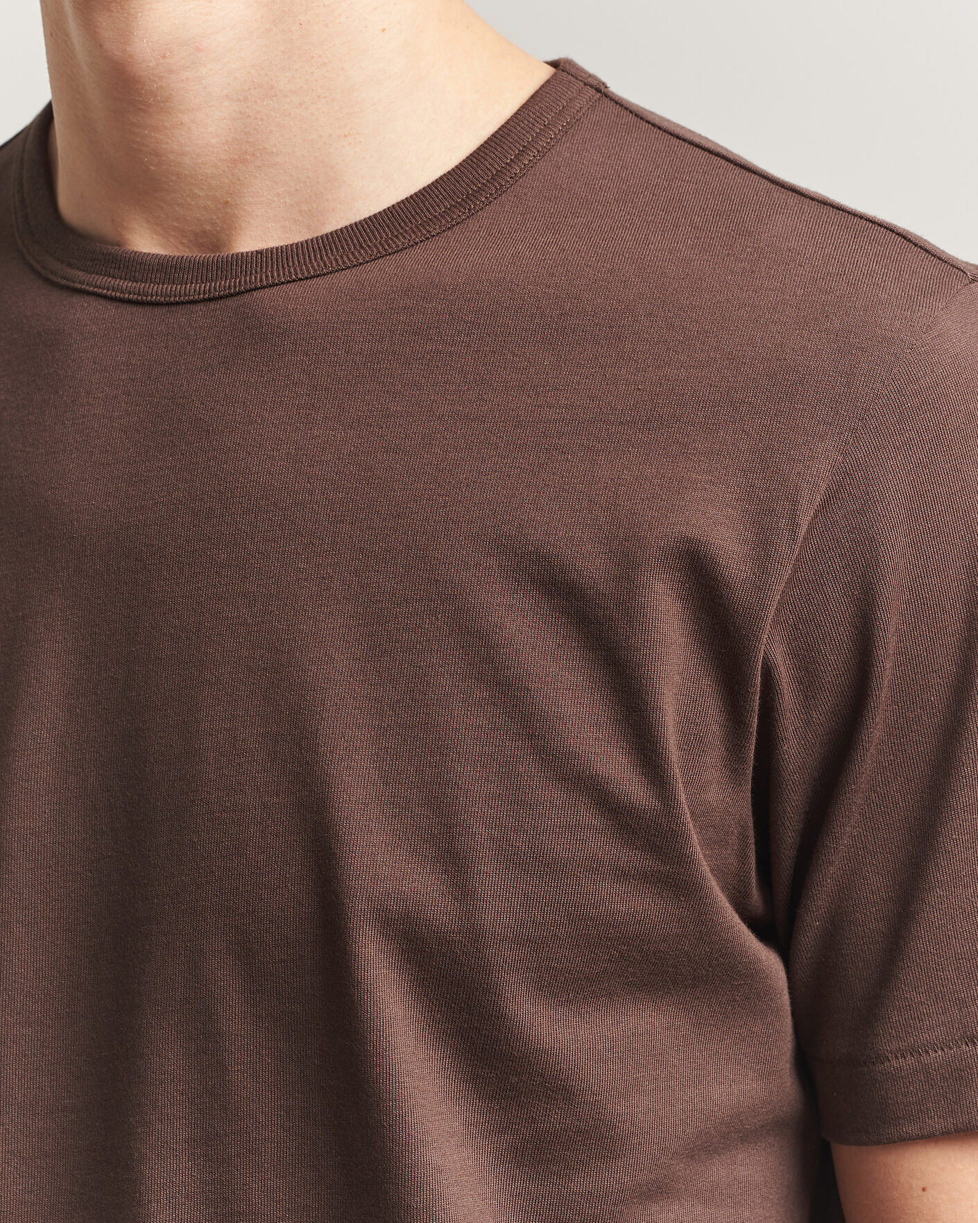 Herren | T-Shirts | Merz b. Schwanen | Classic Fit Sturdy T-Shirt Chocolate