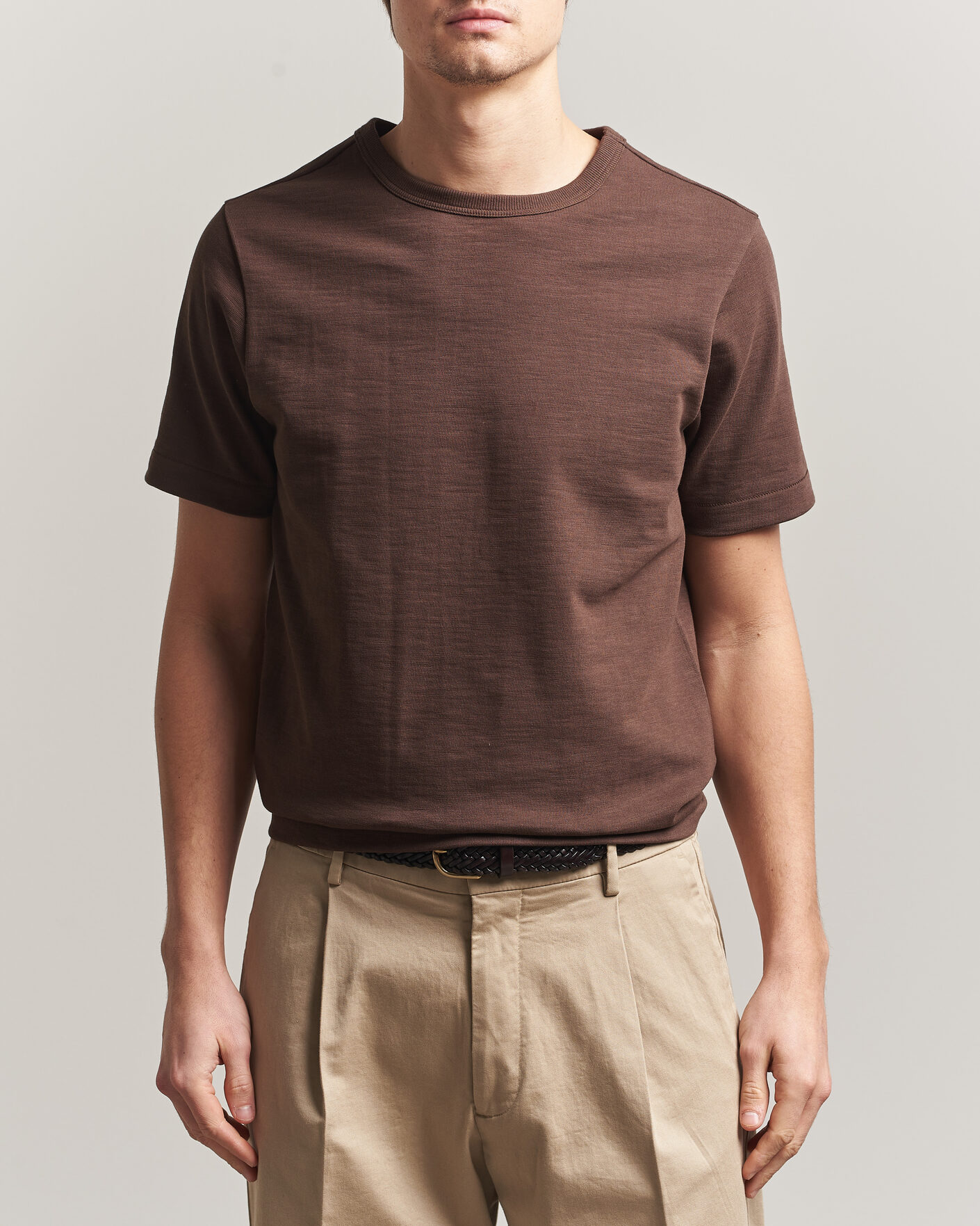 Herren | T-Shirts | Merz b. Schwanen | Relaxed Fit Loopwheeled Heavy T-Shirt Chocolate