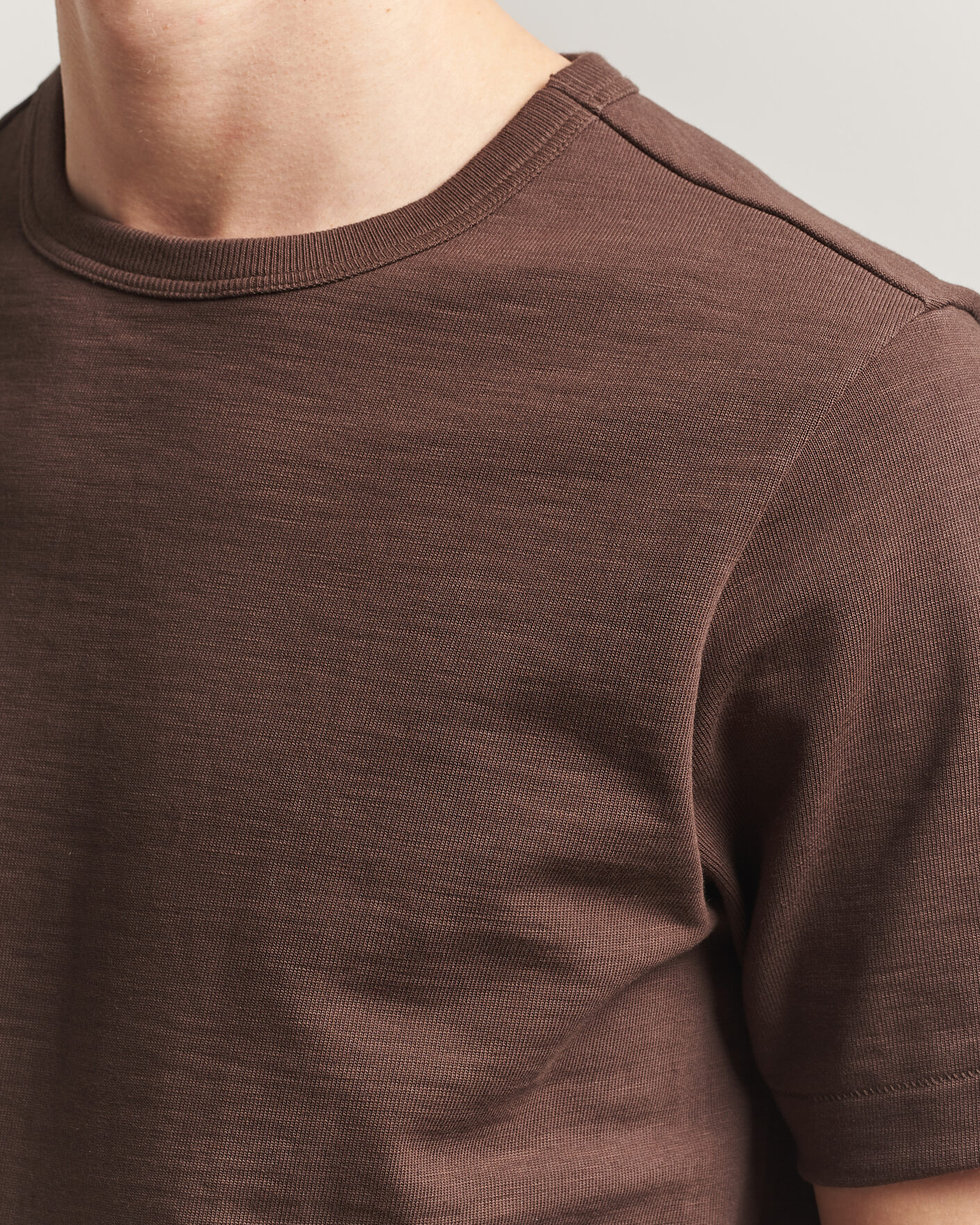 Herren | T-Shirts | Merz b. Schwanen | Relaxed Fit Loopwheeled Heavy T-Shirt Chocolate