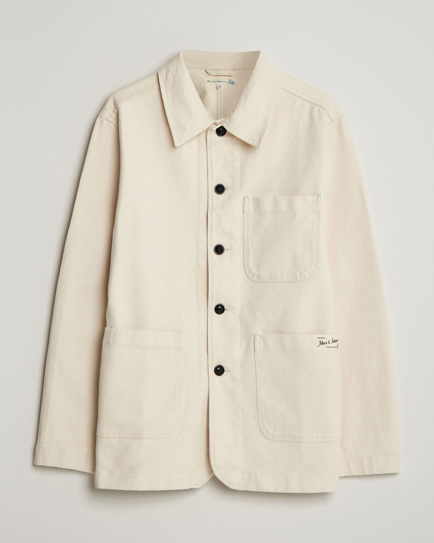 Herren | Hemden | Merz b. Schwanen | Worker Cotton Twill Overshirt Nature