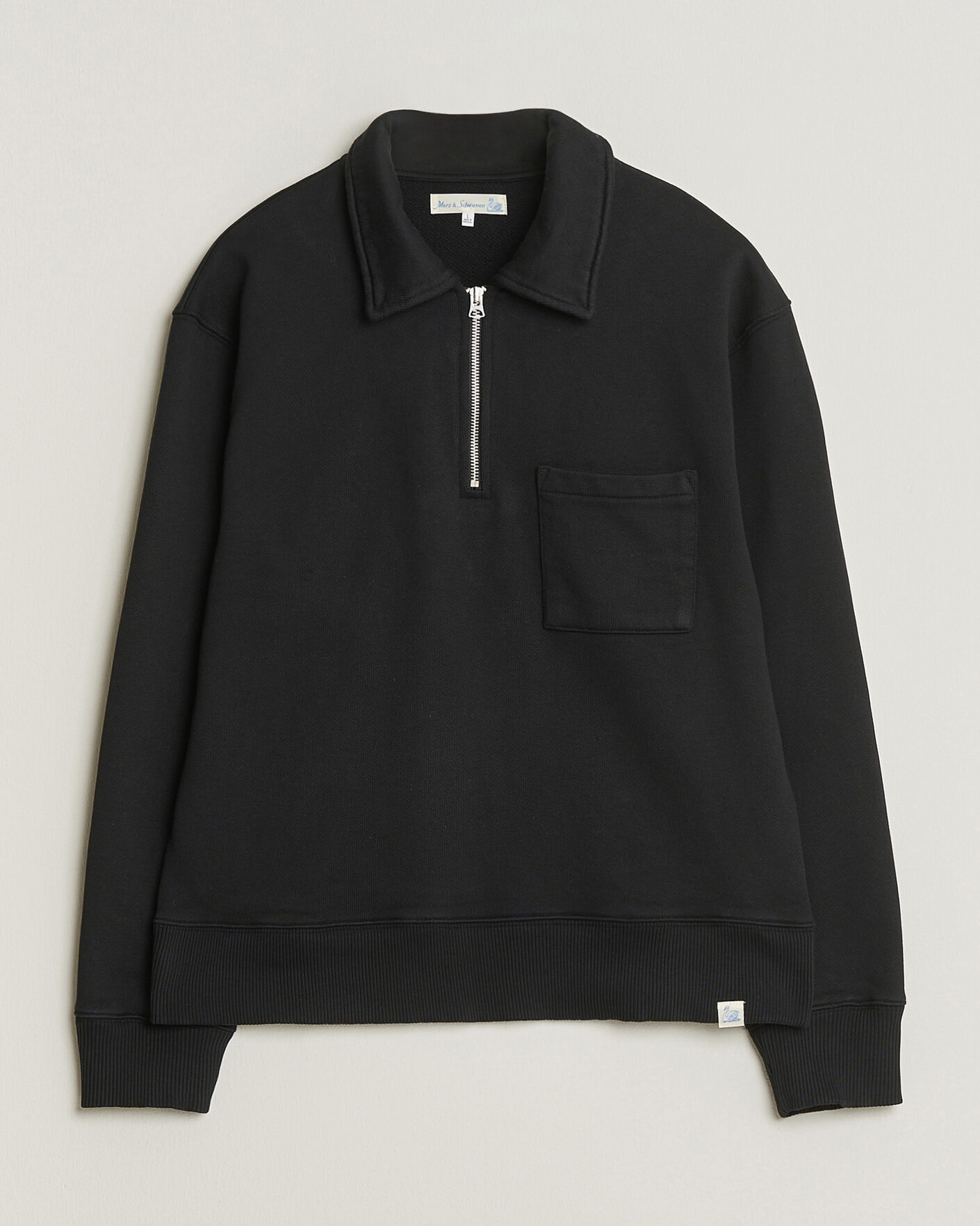 Herren | Pullover | Merz b. Schwanen | Classic Fit Authentic Fleece Half Zip Black