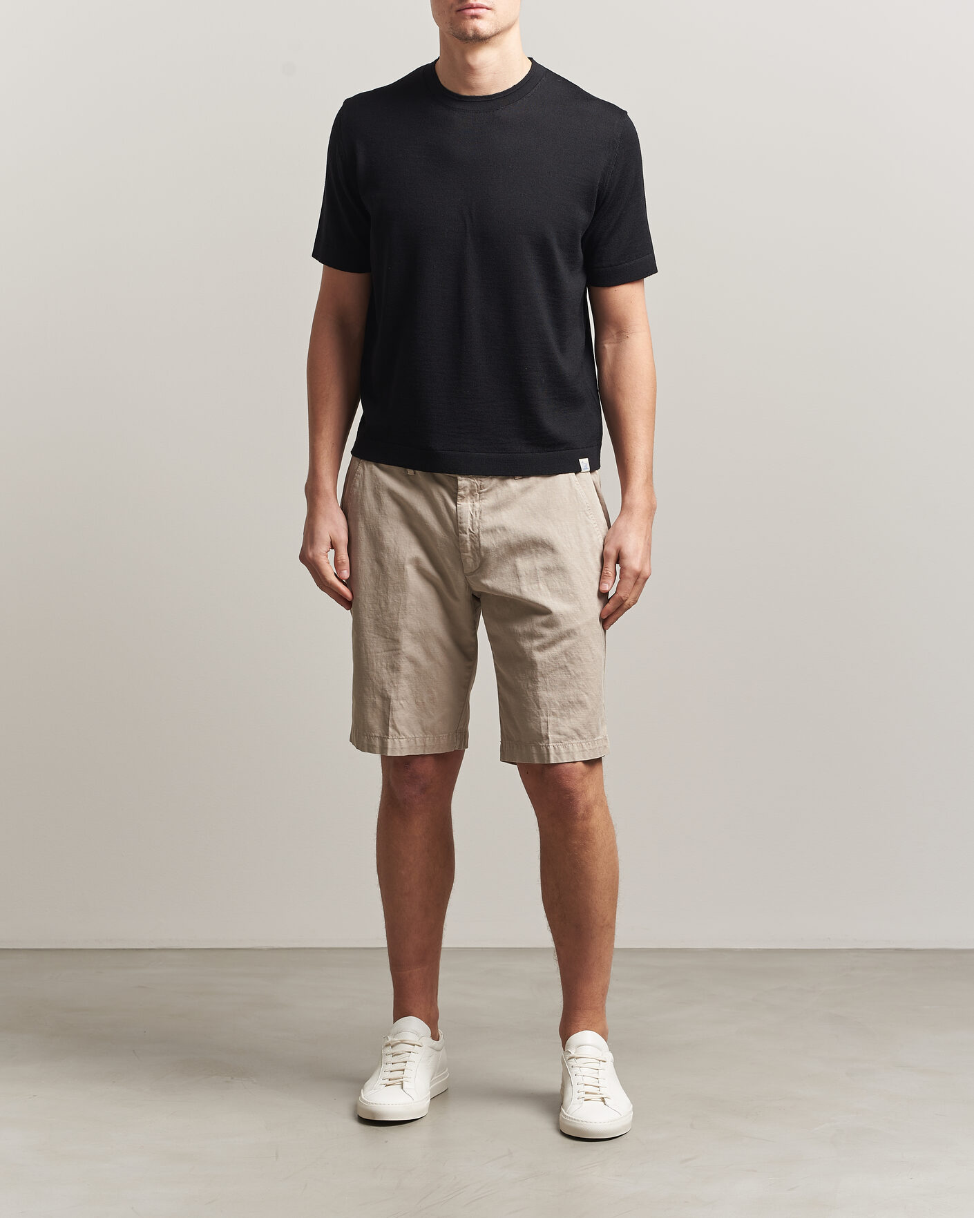 Herren | T-Shirts | Merz b. Schwanen | Relaxed Fit Merino Knitted T-Shirt Black