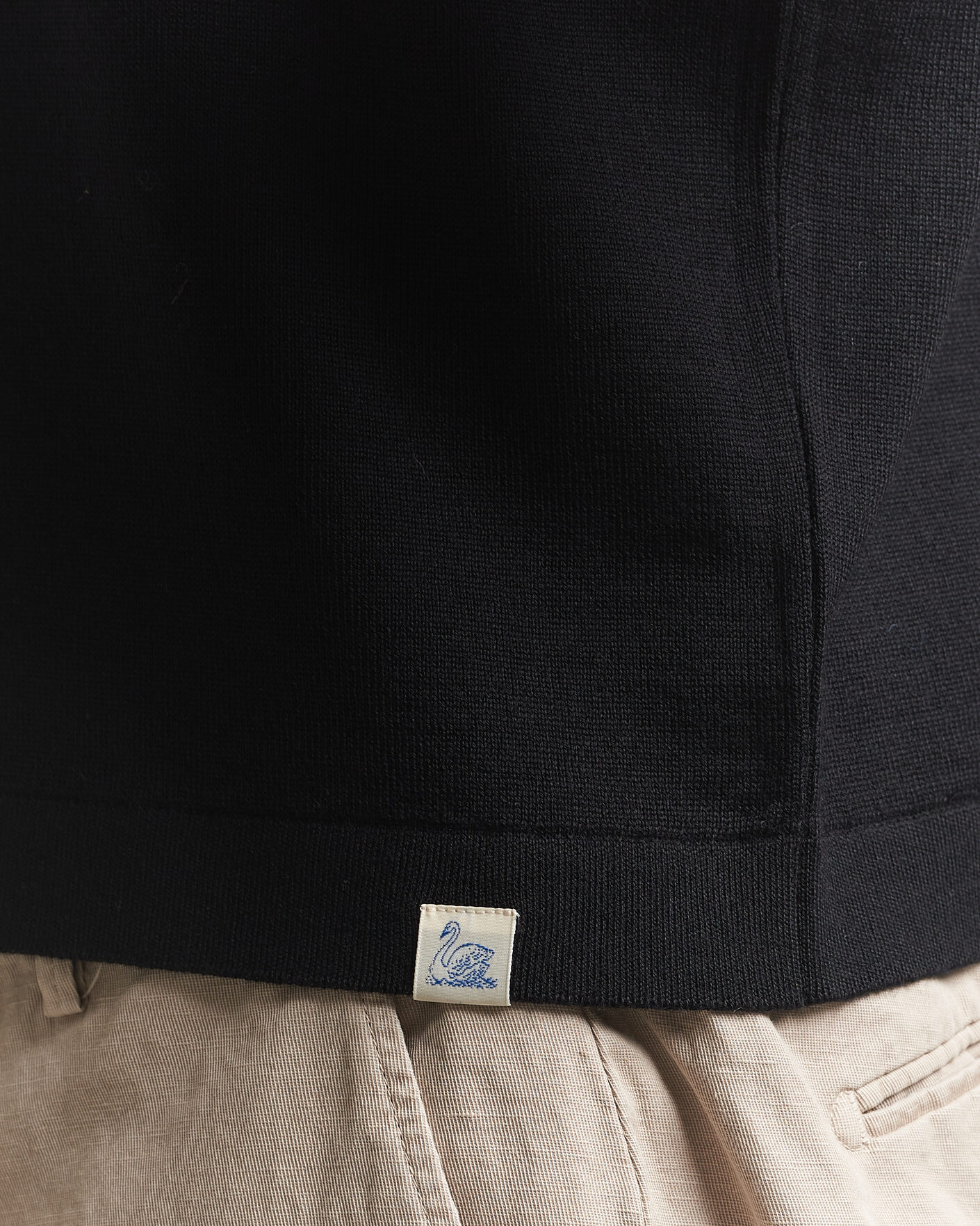 Herren | T-Shirts | Merz b. Schwanen | Relaxed Fit Merino Knitted T-Shirt Black