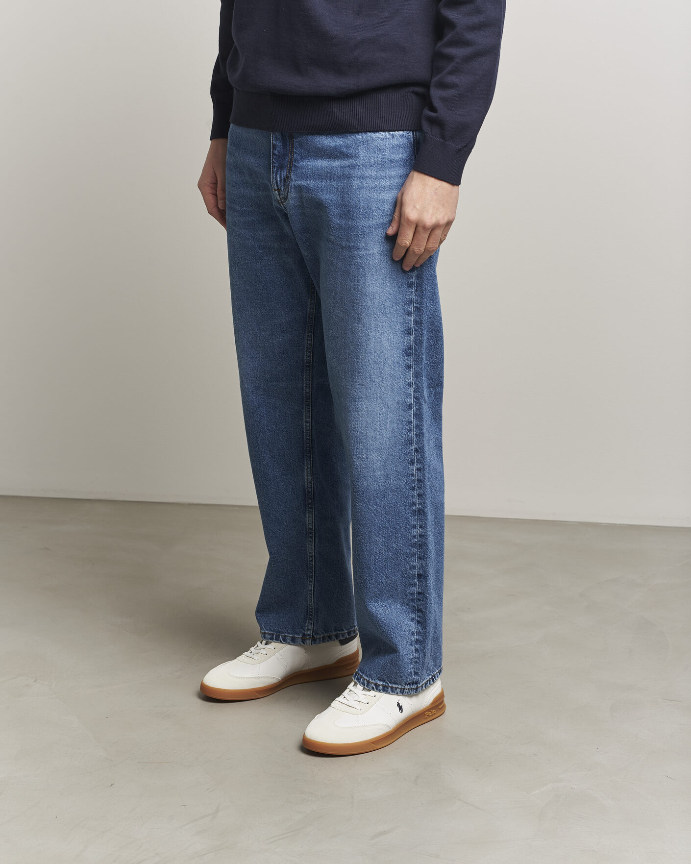 Herren | Sneaker | Polo Ralph Lauren | Aera Leather Sneakers Deckwash White/Navy