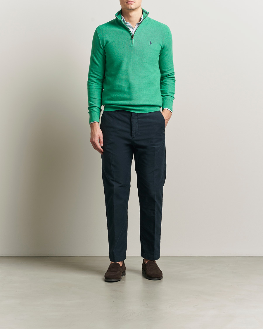 Herren | Pullover | Polo Ralph Lauren | Textured Half Zip Palm Green Heather