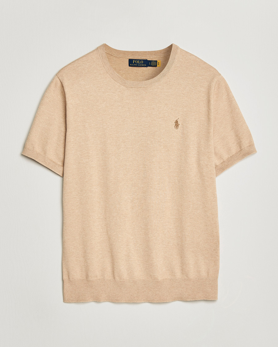 Herren | T-Shirts | Polo Ralph Lauren | Knitted Short Sleeve T-Shirt Camel Melange