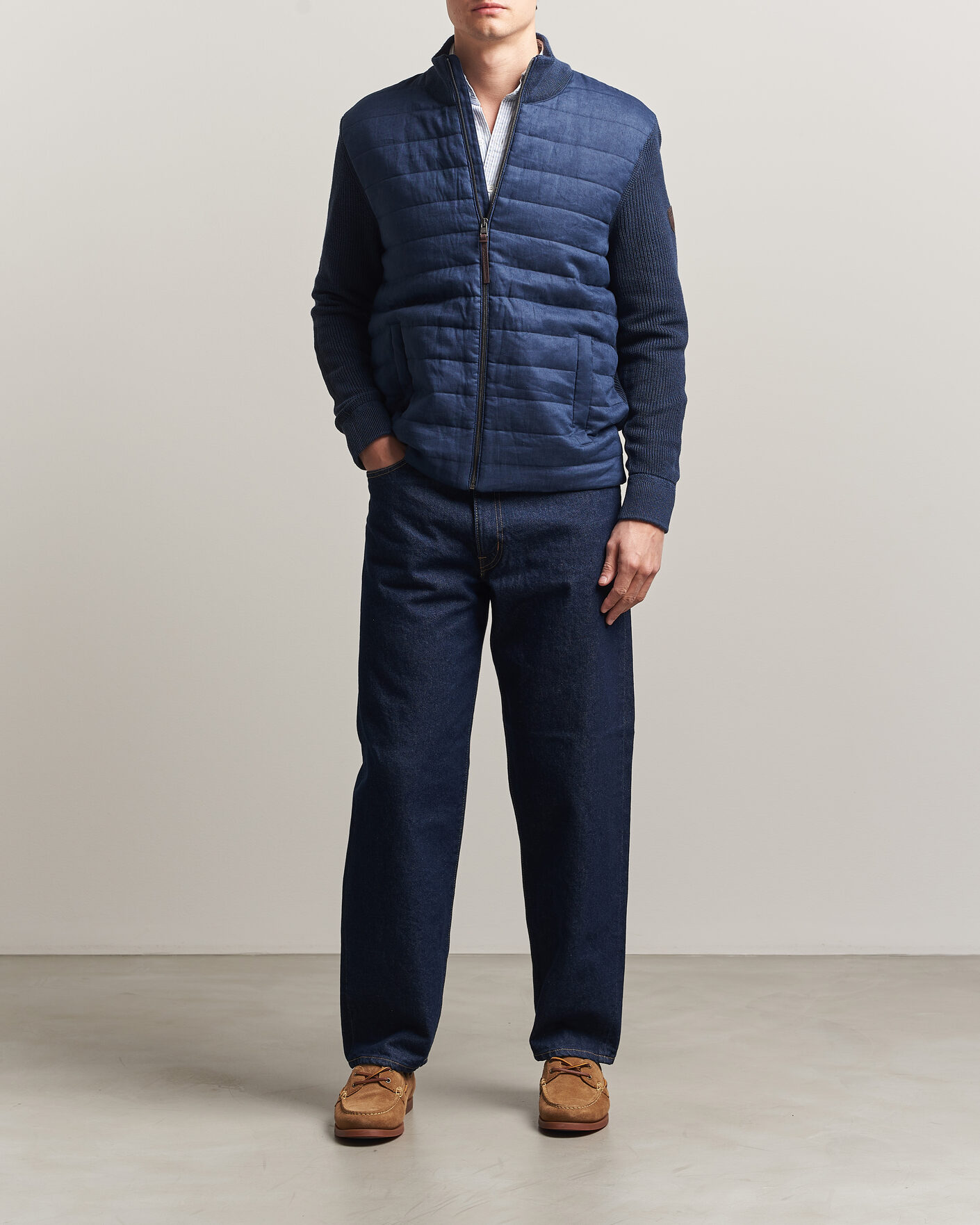Herren | Pullover | Polo Ralph Lauren | Linen Full Zip Sweater Navy