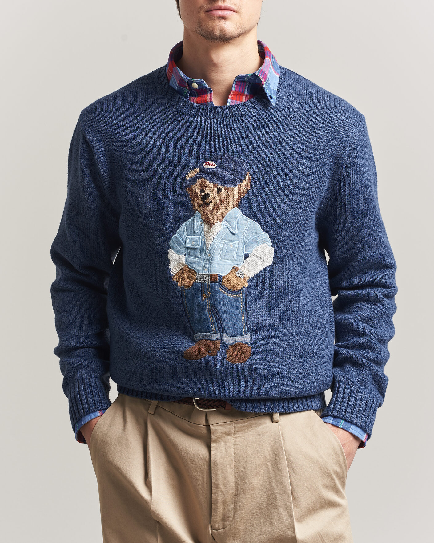 Herren | Pullover | Polo Ralph Lauren | Cotton Linen Bear Sweater Light Navy