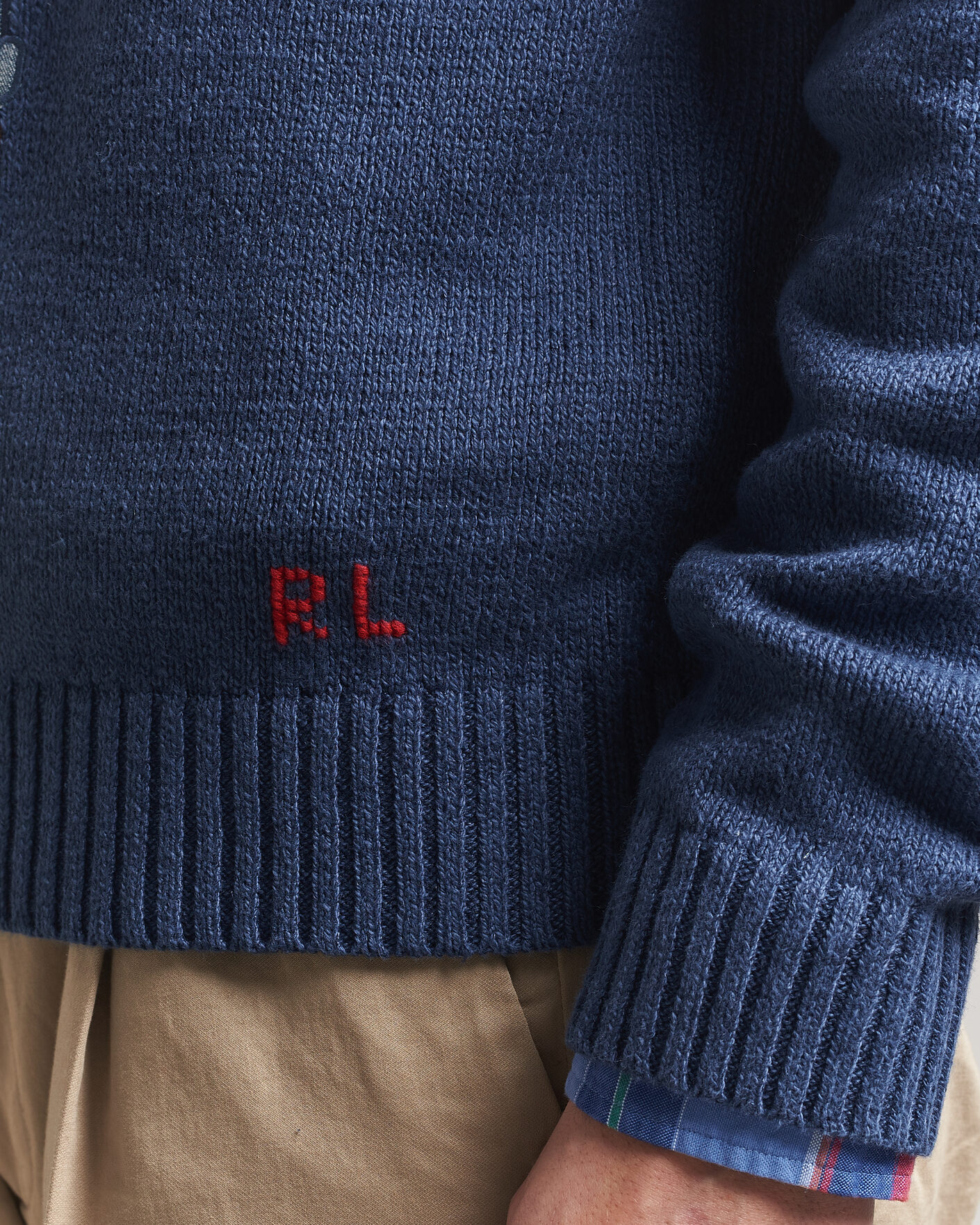 Herren | Pullover | Polo Ralph Lauren | Cotton Linen Bear Sweater Light Navy