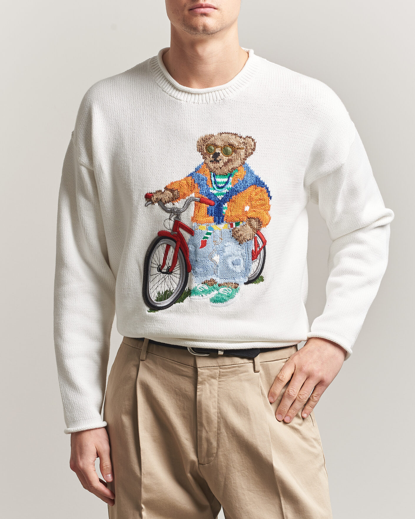 Herren | Pullover | Polo Ralph Lauren | Cotton Bear Sweater Deckwash White