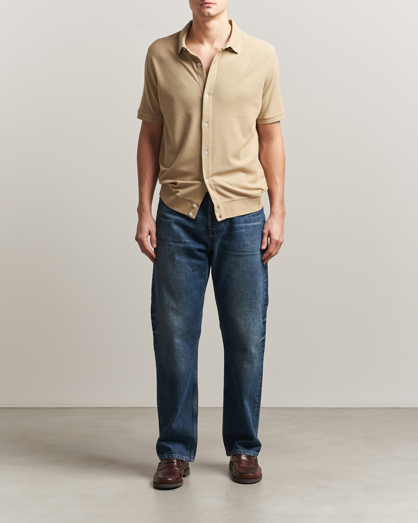 Herren | Poloshirts | Polo Ralph Lauren | Cotton Knitted Polo Coastal Beige