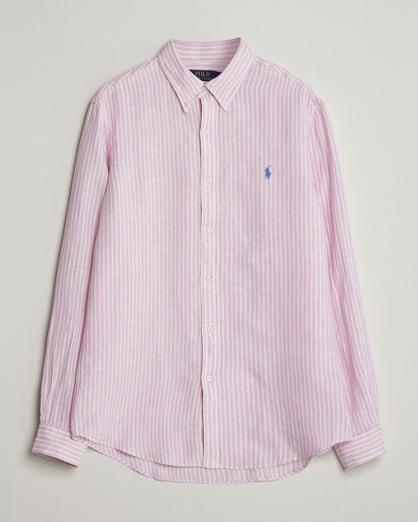 Herren | Hemden | Polo Ralph Lauren | Custom Fit Linen Shirt Pink/White