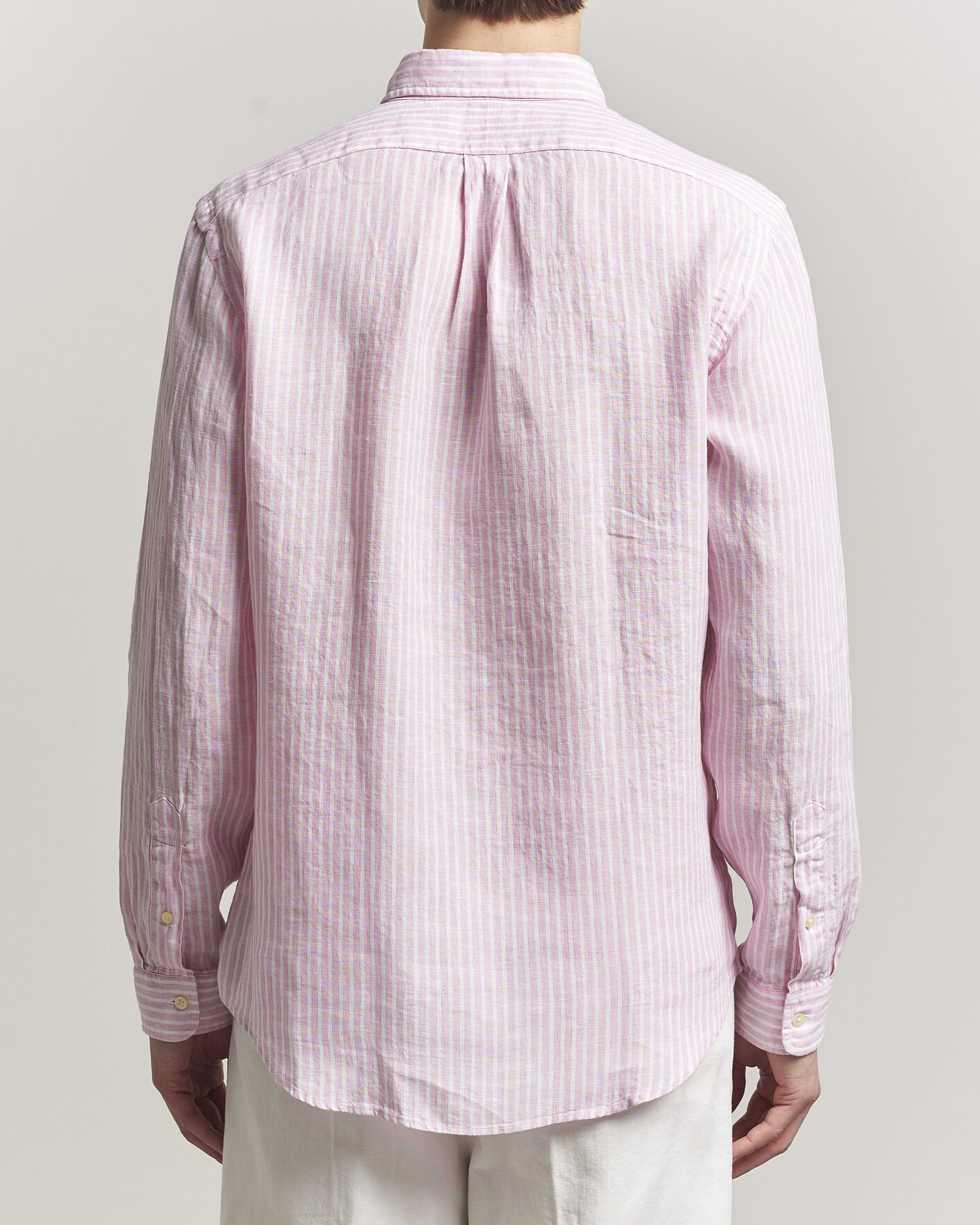 Herren | Hemden | Polo Ralph Lauren | Custom Fit Linen Shirt Pink/White