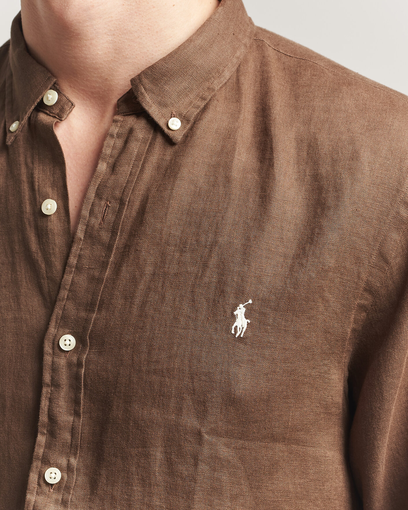 Herren | Hemden | Polo Ralph Lauren | Slim Fit Linen Shirt Chestnut