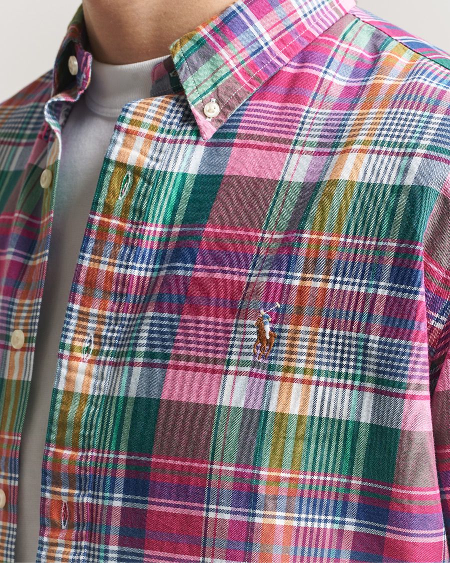 Herren | Hemden | Polo Ralph Lauren | Custom Fit Checked Oxford Shirt Pink/Blue Multi