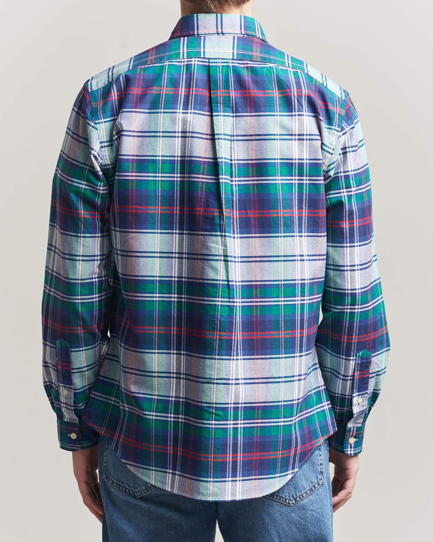 Herren | Hemden | Polo Ralph Lauren | Custom Fit Checked Oxford Shirt Green/Blue Multi