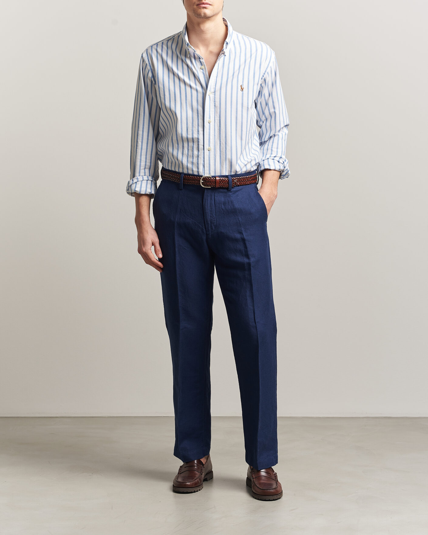 Herren | Hosen | Polo Ralph Lauren | Cotton Linen Pants Newport Navy