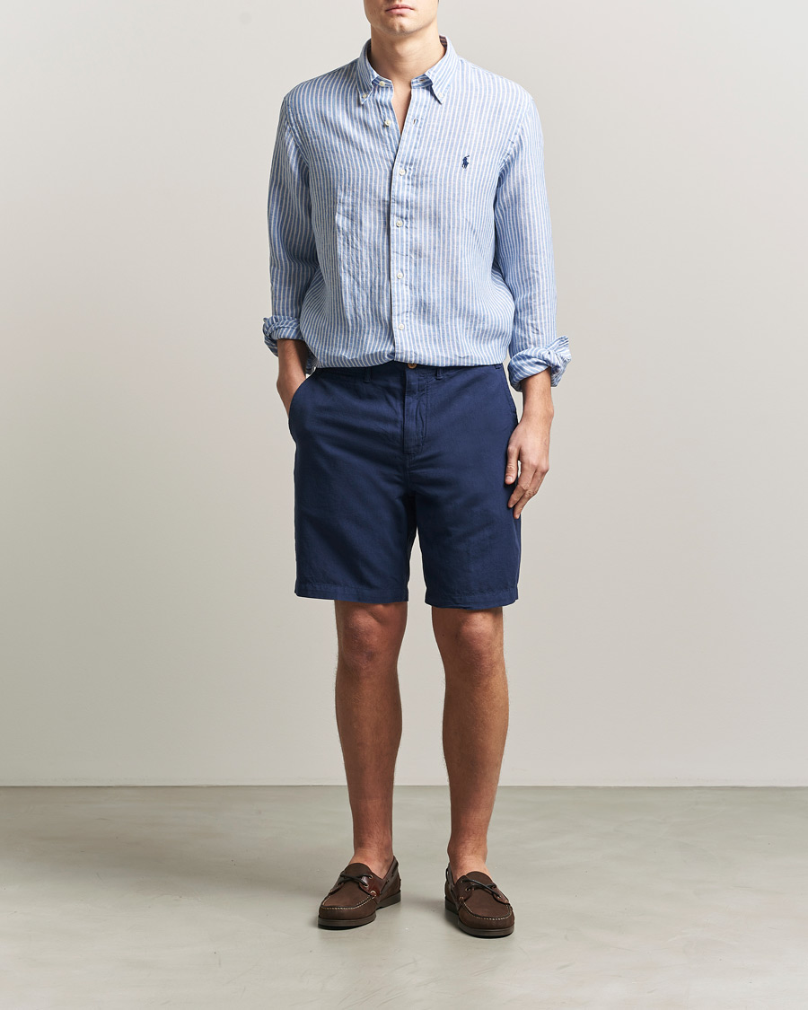 Herren | Shorts | Polo Ralph Lauren | Cotton/Linen Shorts Spring Navy