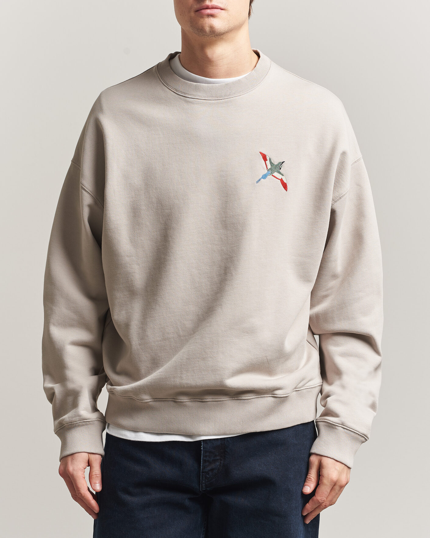 Herren | Pullover | Axel Arigato | Micro Bee Bird Sweatshirt Stone
