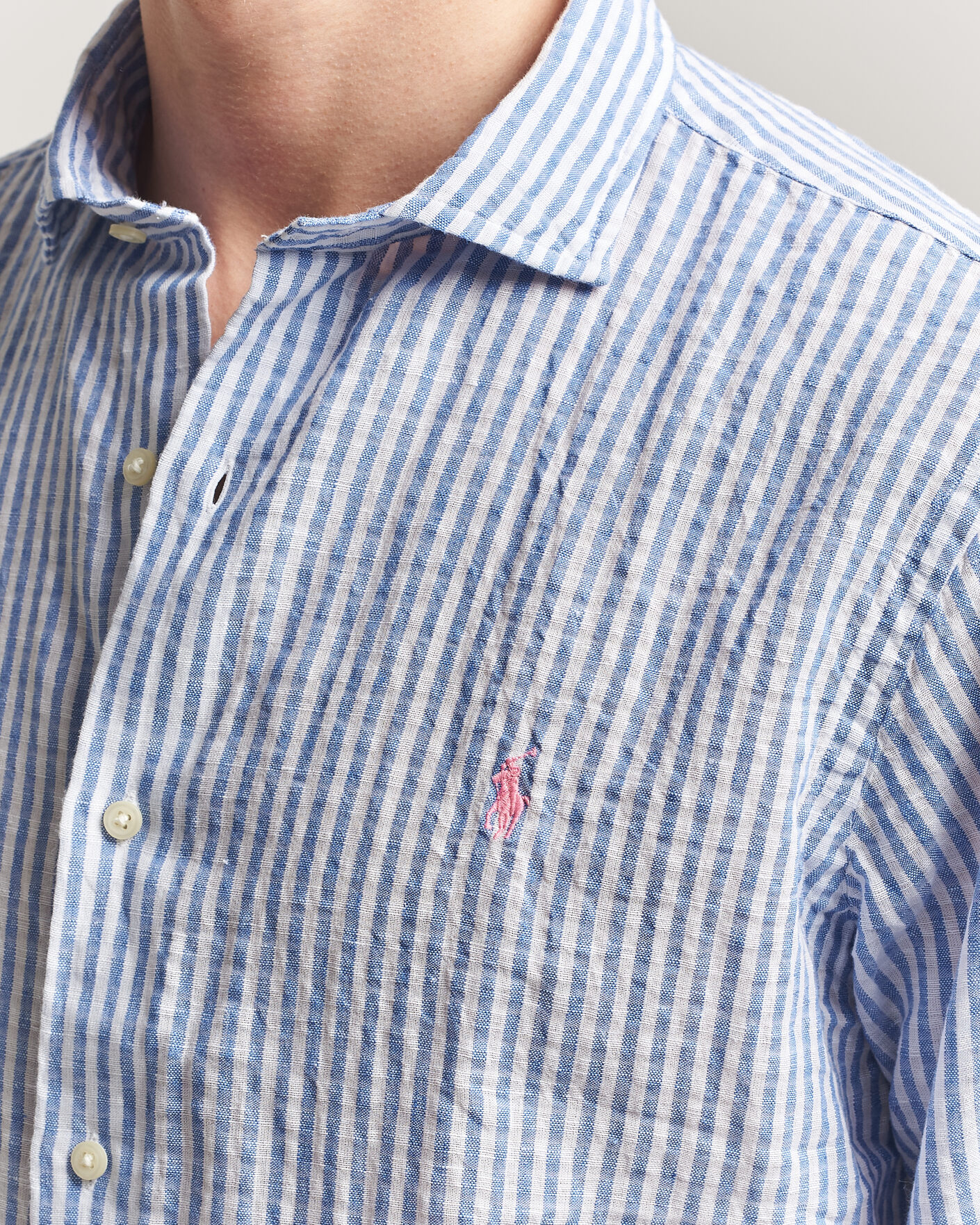 Herren | Hemden | Polo Ralph Lauren | Cotton/Linen Seersucker Shirt Blue/White