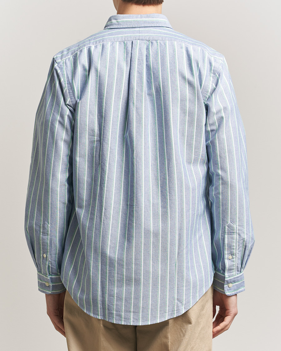 Herren | Hemden | Polo Ralph Lauren | Custom Fit Striped Oxford Shirt Navy/Green/Multi