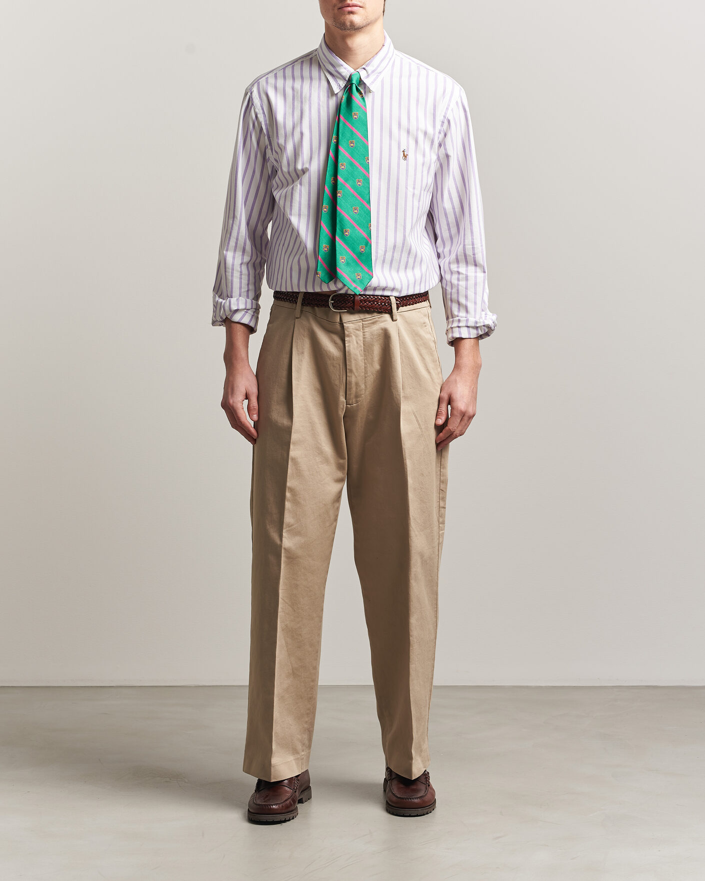 Herren | Hemden | Polo Ralph Lauren | Custom Fit Striped Oxford Shirt Purple