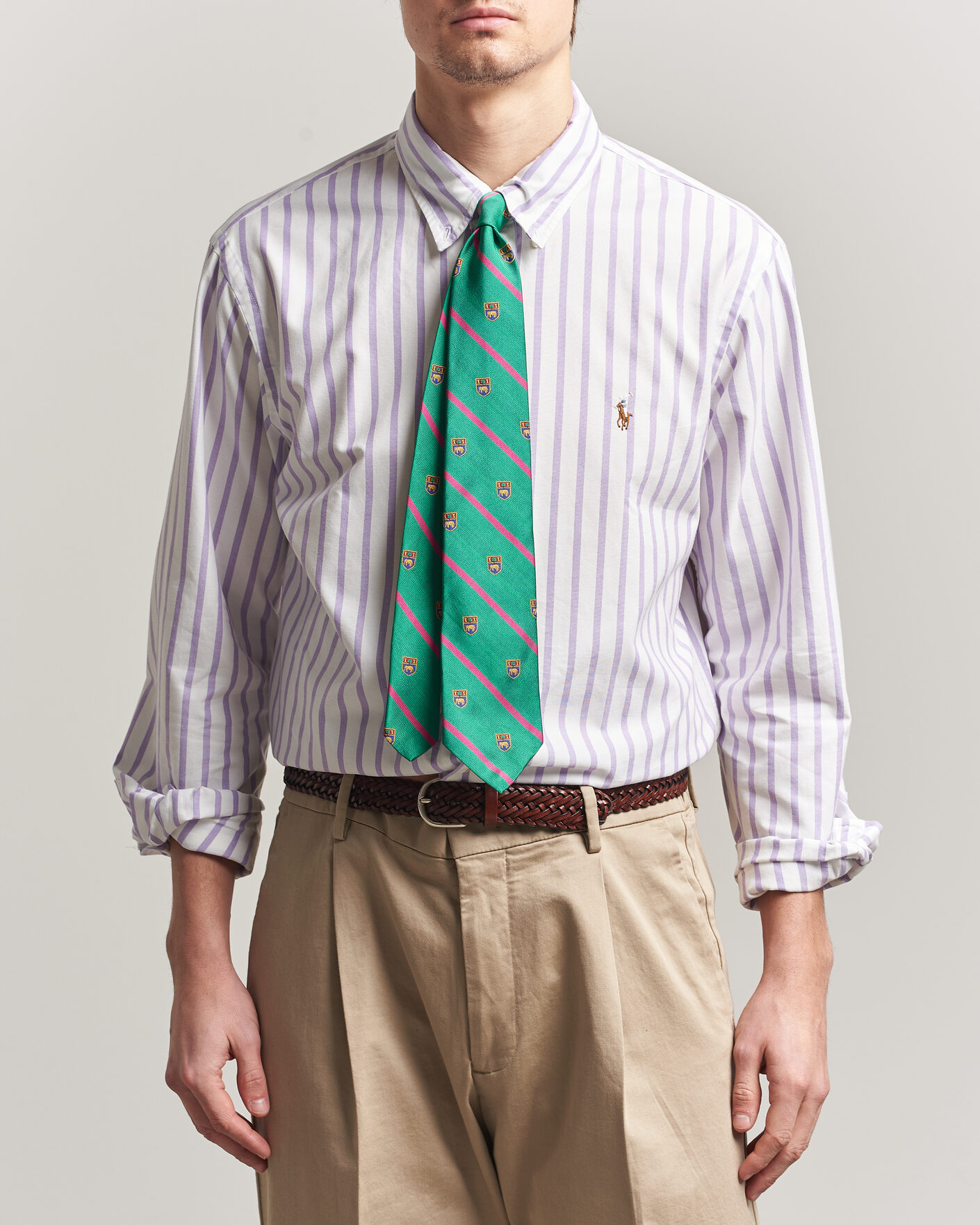 Herren | Hemden | Polo Ralph Lauren | Custom Fit Striped Oxford Shirt Purple