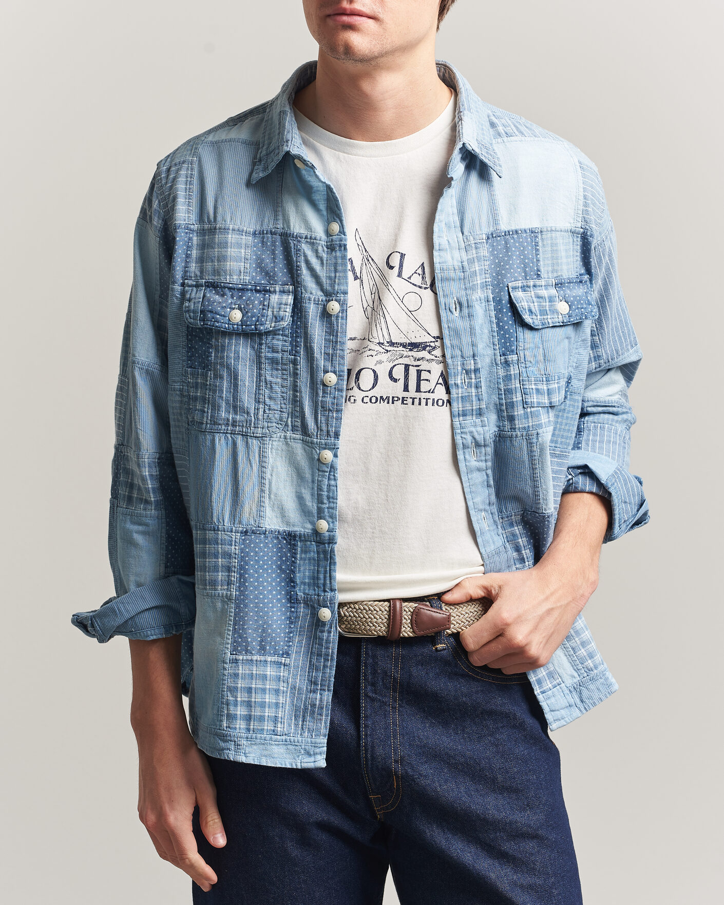 Herren | Hemden | Polo Ralph Lauren | Indigo Patchwork Shirt Blue