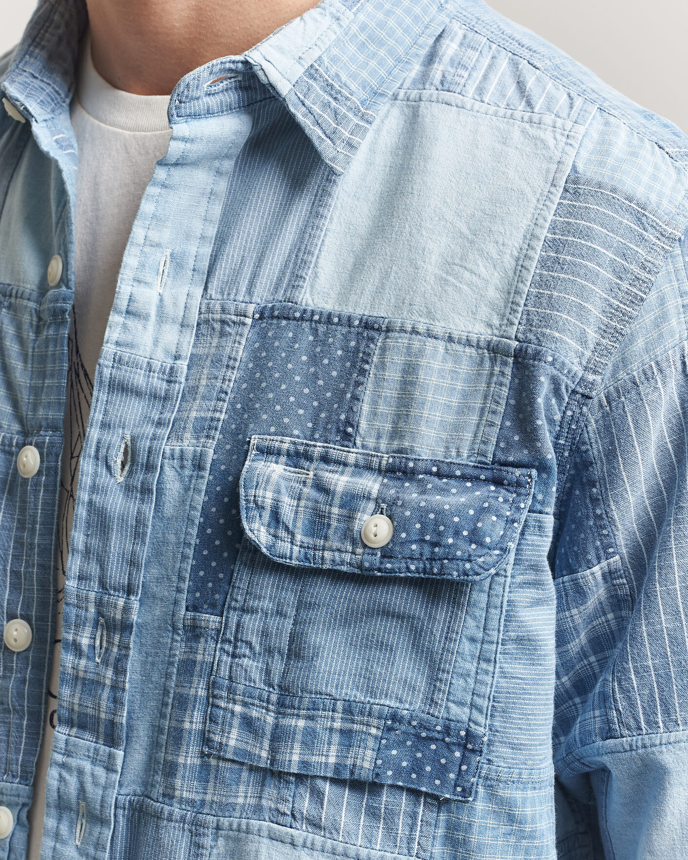 Herren | Hemden | Polo Ralph Lauren | Indigo Patchwork Shirt Blue