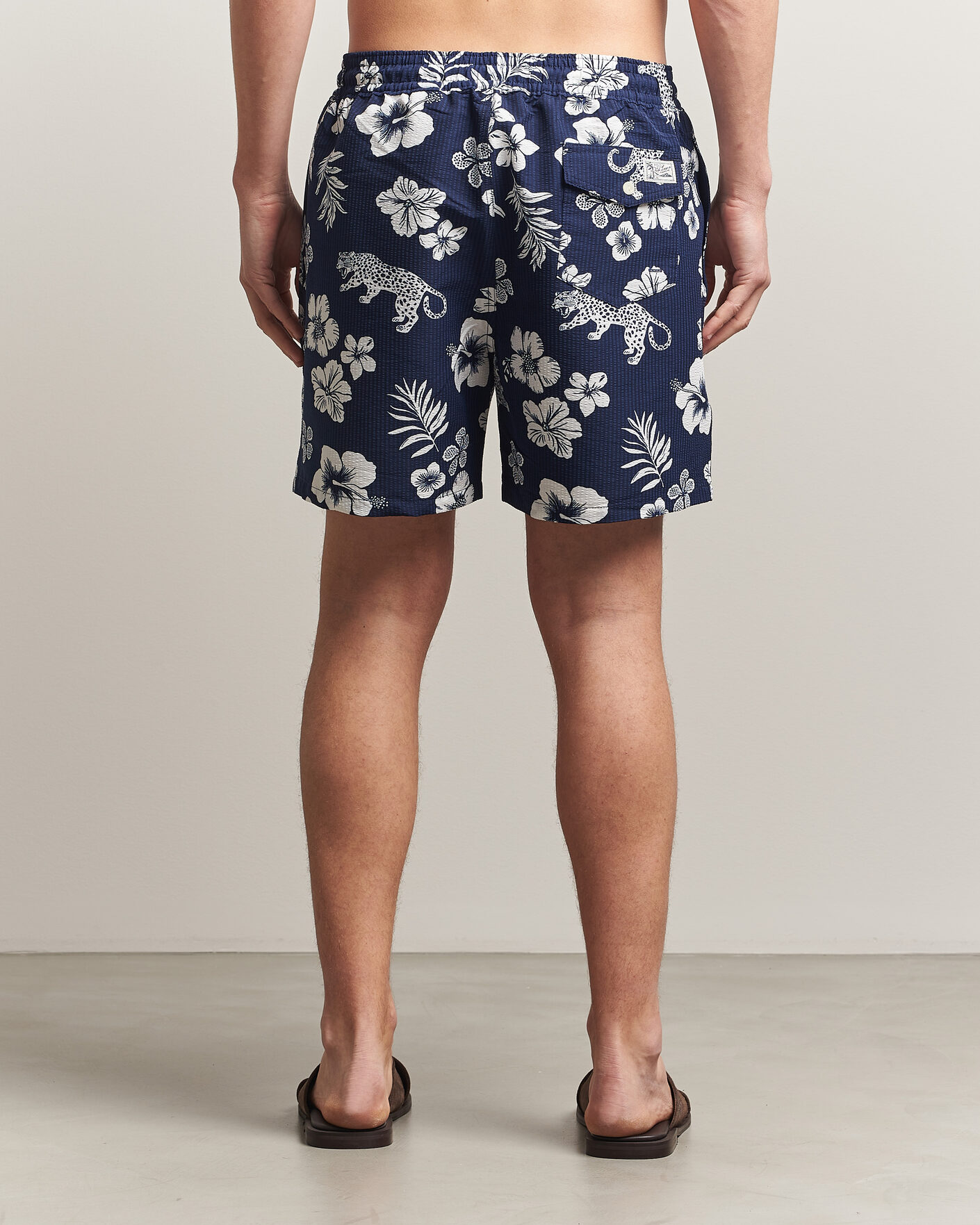 Herren | Badehosen | Polo Ralph Lauren | Traveler Mid Trunk Seersucker Jaguar Tropical