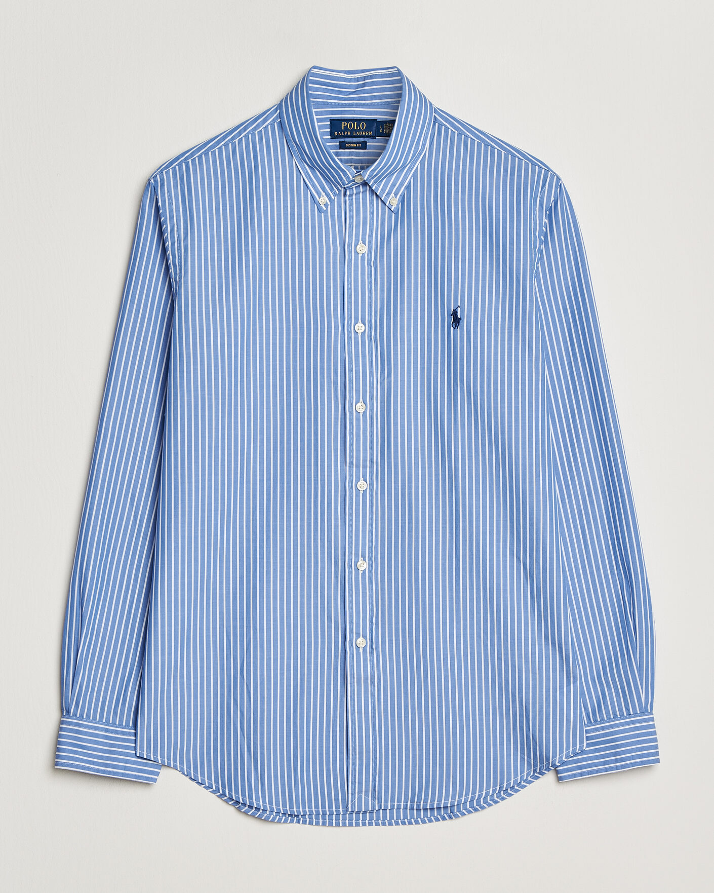 Herren | Hemden | Polo Ralph Lauren | Custom Fit Poplin Striped Shirt Medium Blue