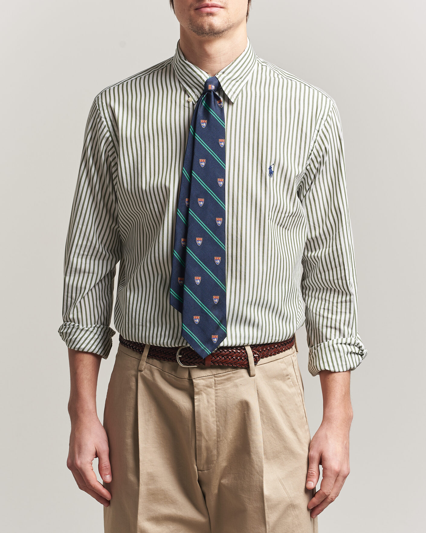 Herren | Hemden | Polo Ralph Lauren | Custom Fit Poplin Striped Shirt Garden Trail