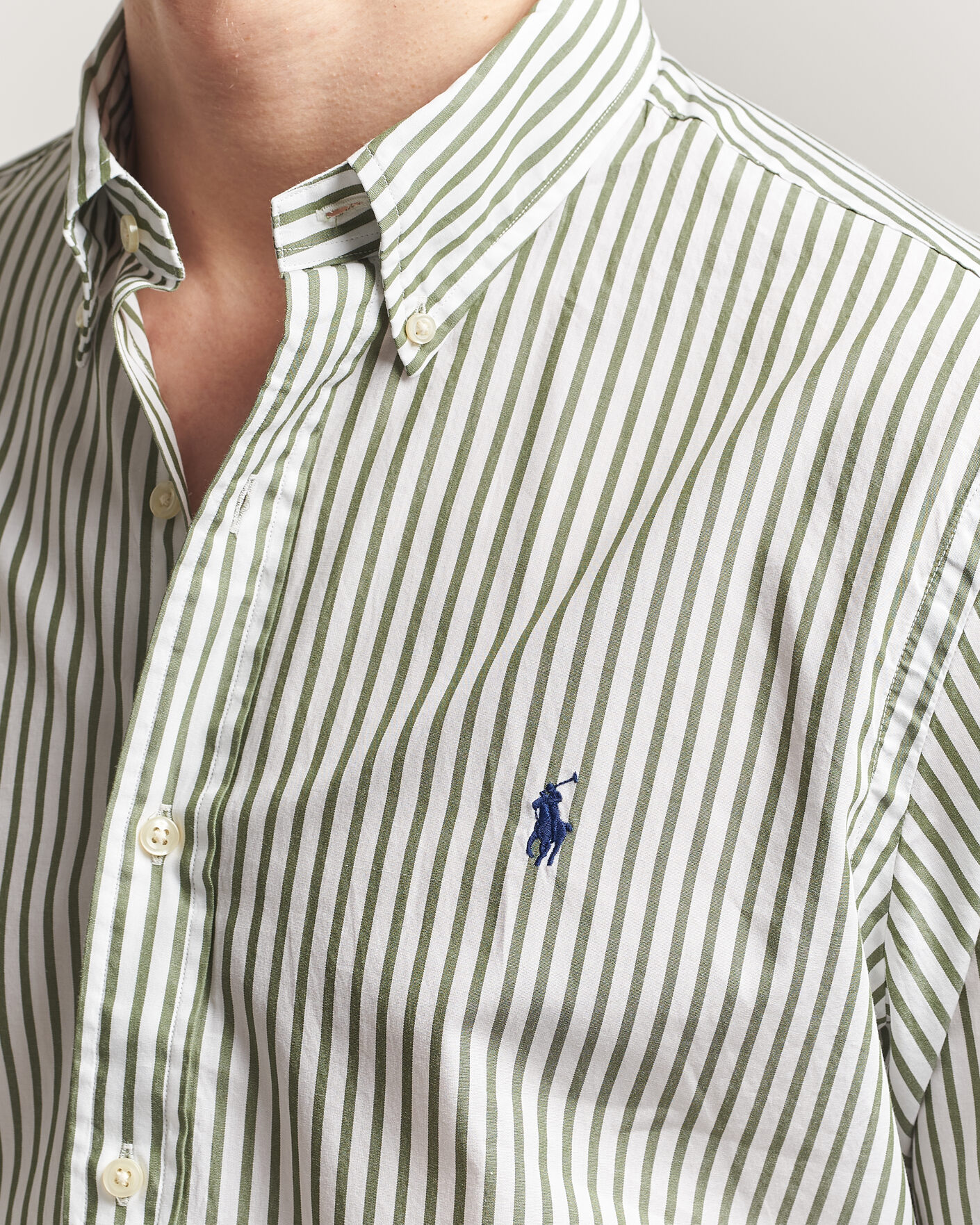 Herren | Hemden | Polo Ralph Lauren | Custom Fit Poplin Striped Shirt Garden Trail