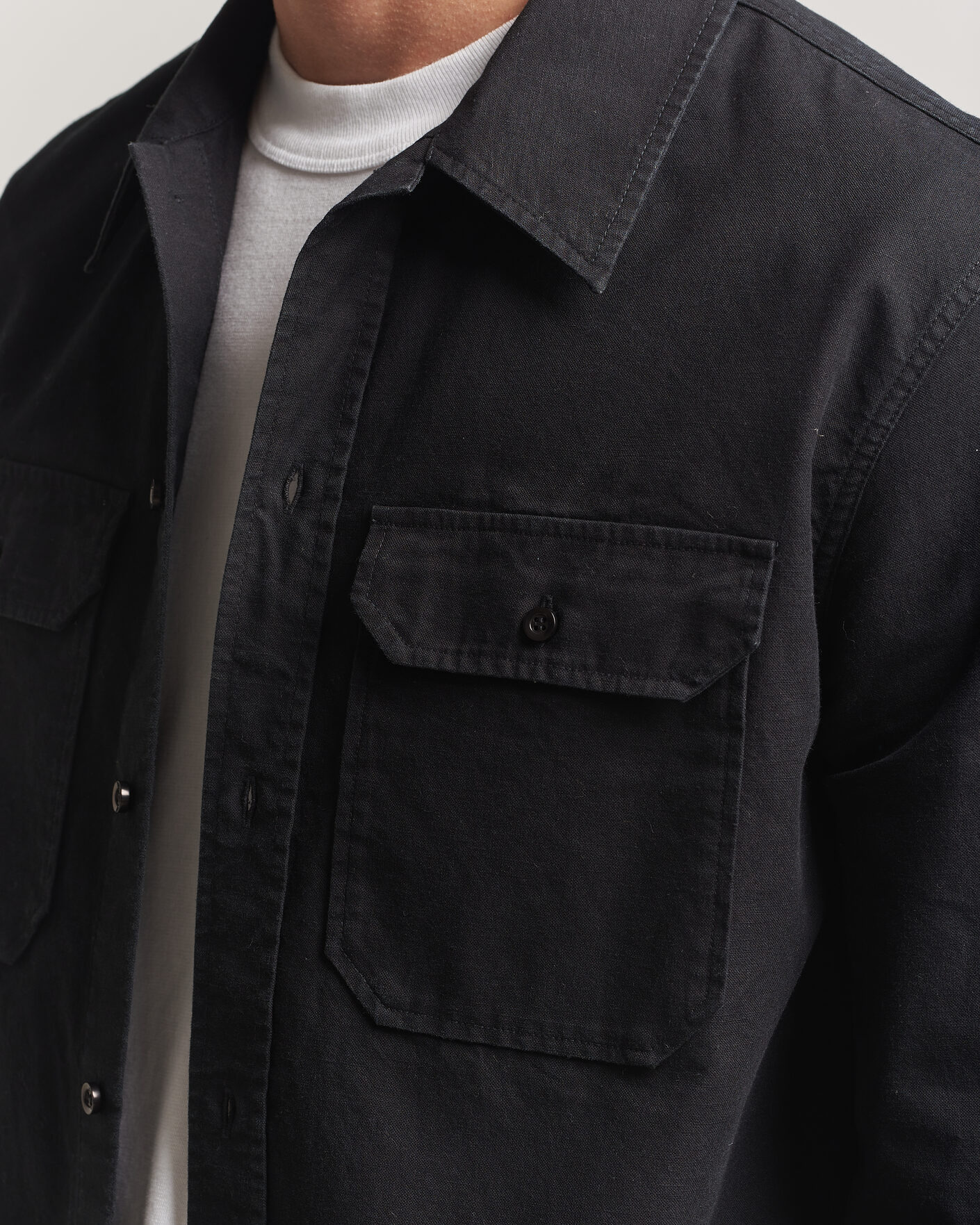Herren | Hemden | A.P.C. | Safari Cotton/Linen Overshirt Faded Black
