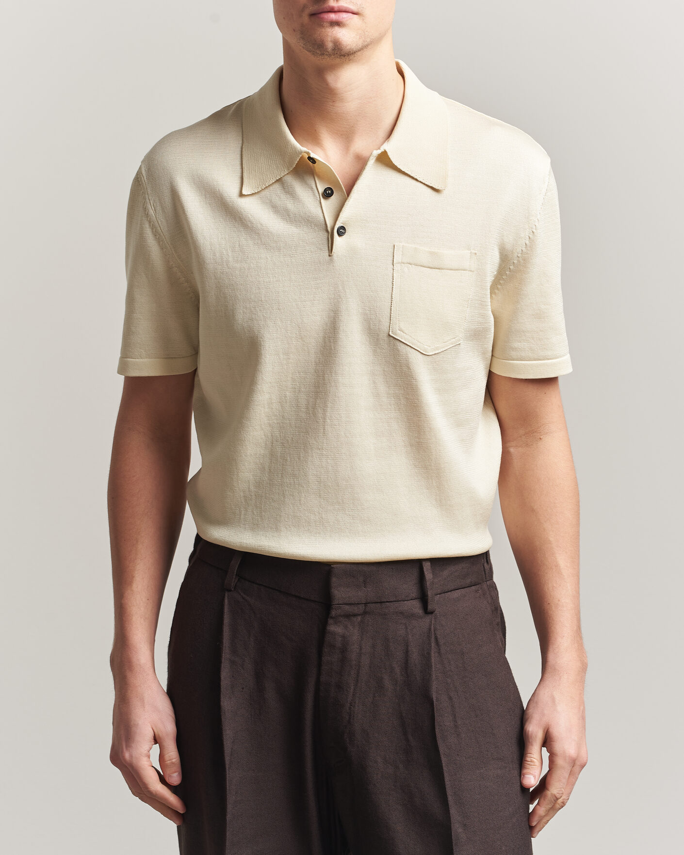 Herren | Poloshirts | A.P.C. | Colin Knitted Polo Ecru