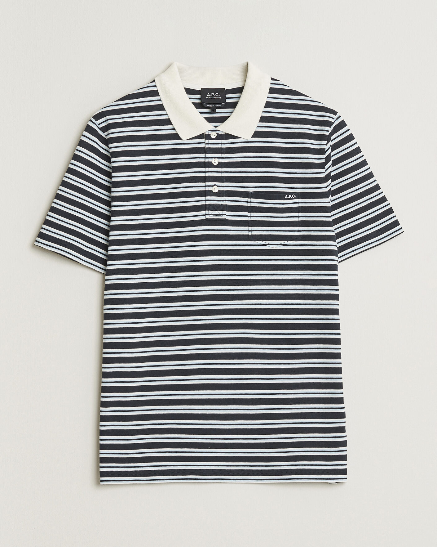 Herren | Poloshirts | A.P.C. | Oscar Striped Polo Dark Navy