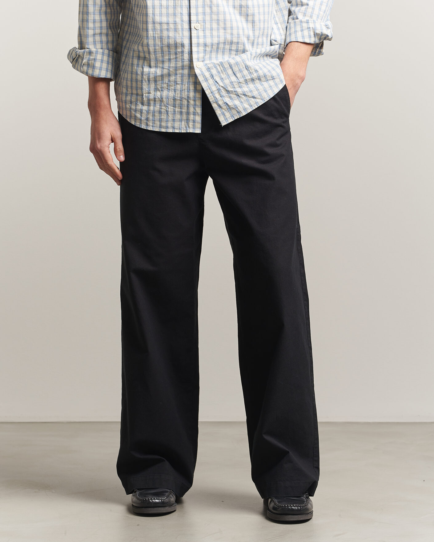 Herren | Hosen | A.P.C. | Lou Cotton/Linen Drawstring Trousers Faded Black