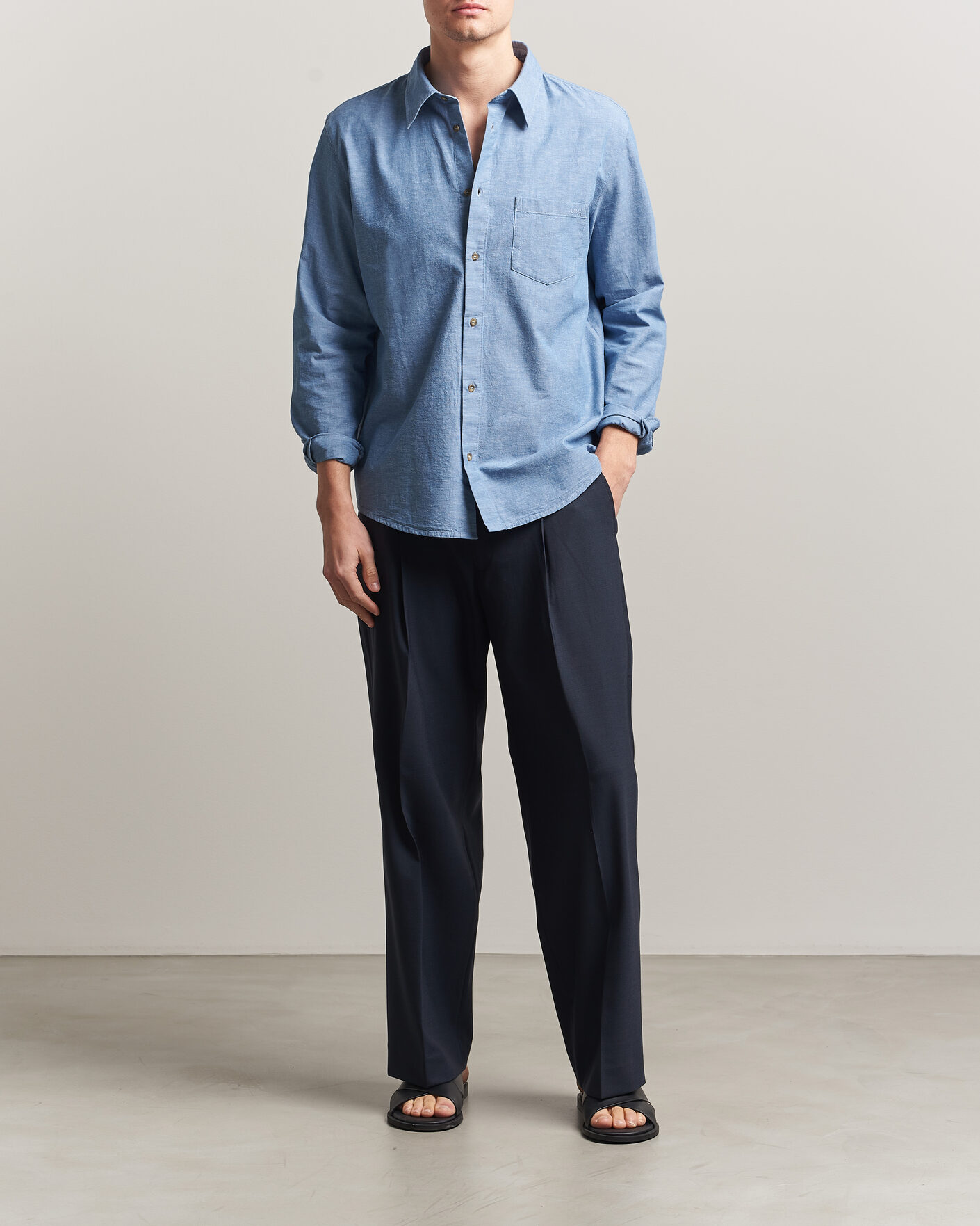 Herren | Hemden | A.P.C. | Harris Cotton/Linen Shirt Blue
