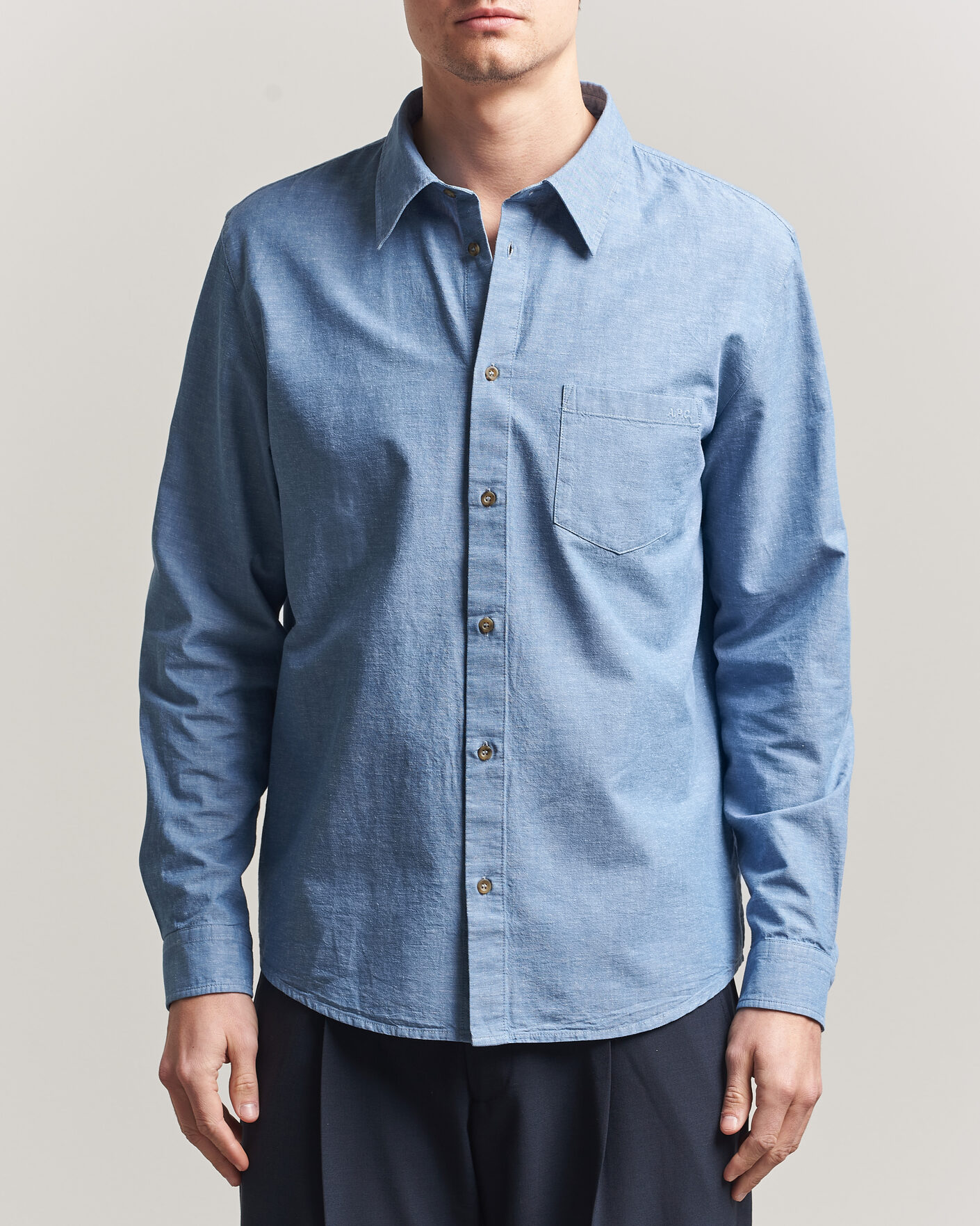 Herren | Hemden | A.P.C. | Harris Cotton/Linen Shirt Blue