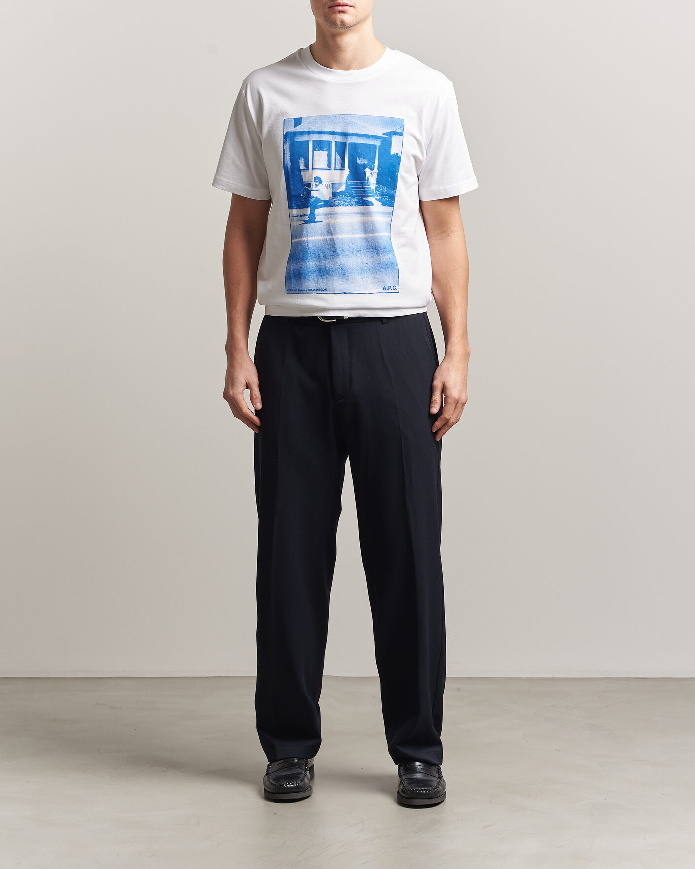 Herren | T-Shirts | A.P.C. | Cali Printed T-Shirt Blue