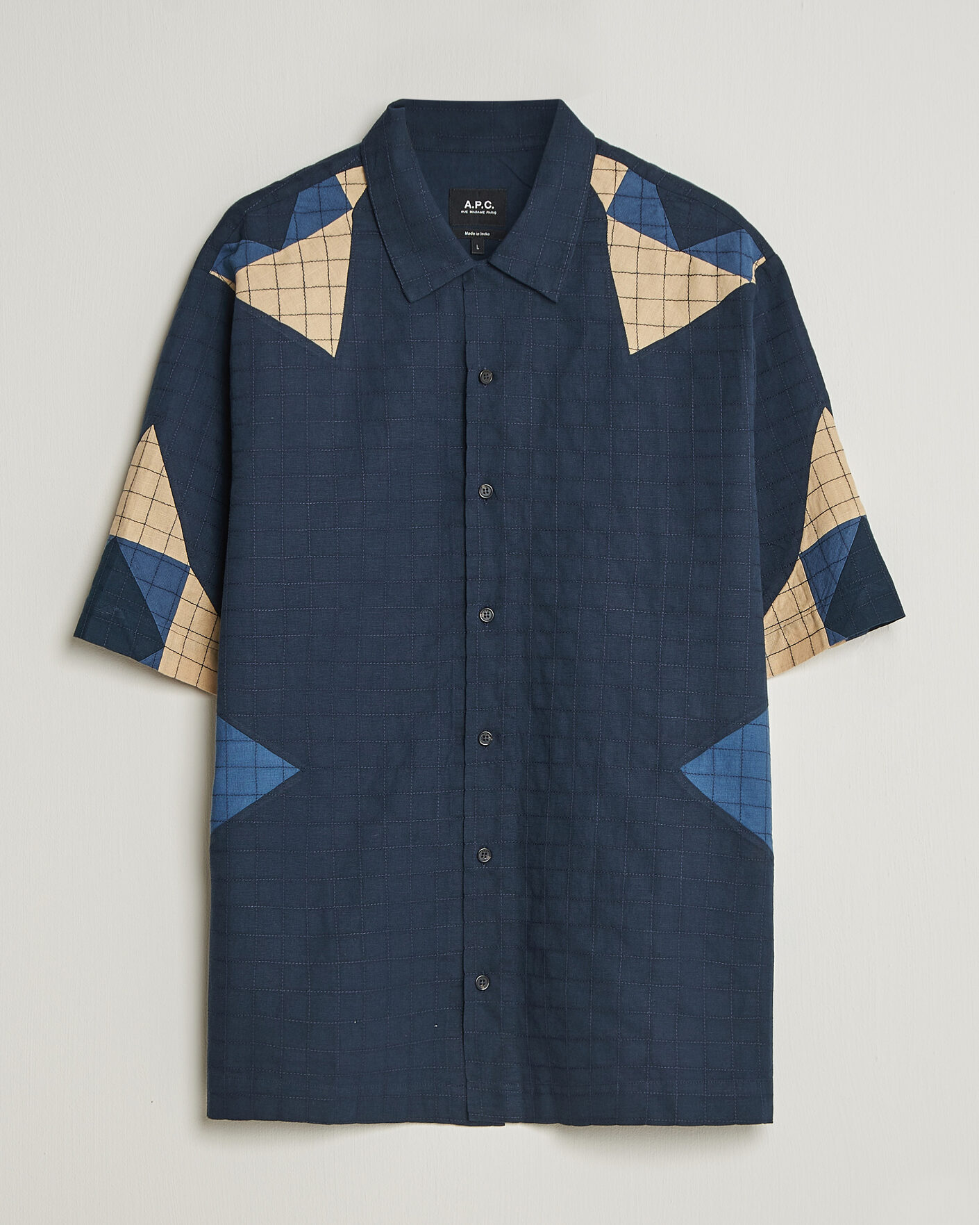 Herren | Hemden | A.P.C. | Patchwork Short Sleeve Indigo