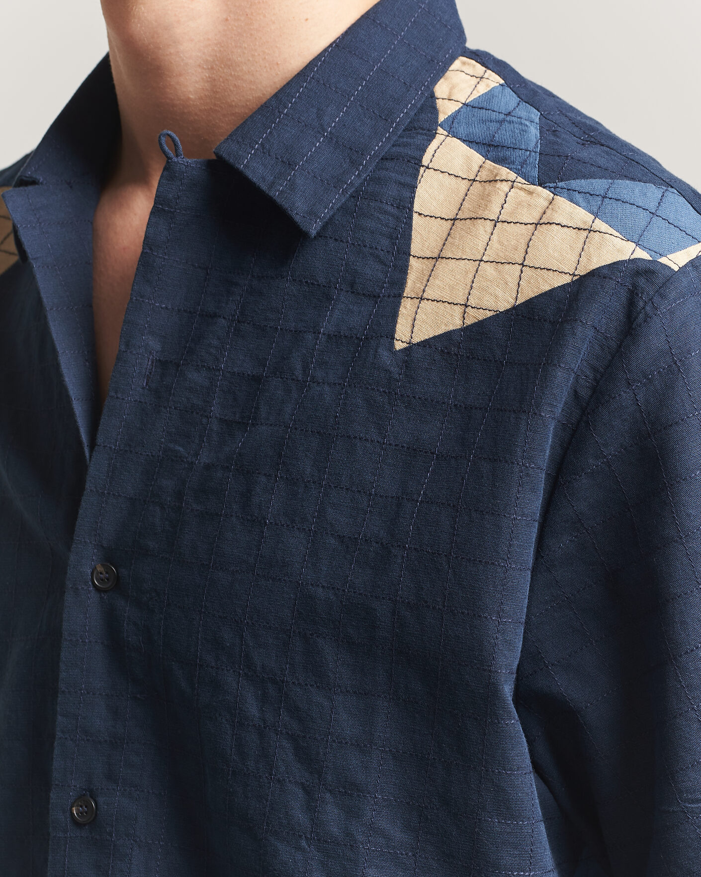 Herren | Hemden | A.P.C. | Patchwork Short Sleeve Indigo