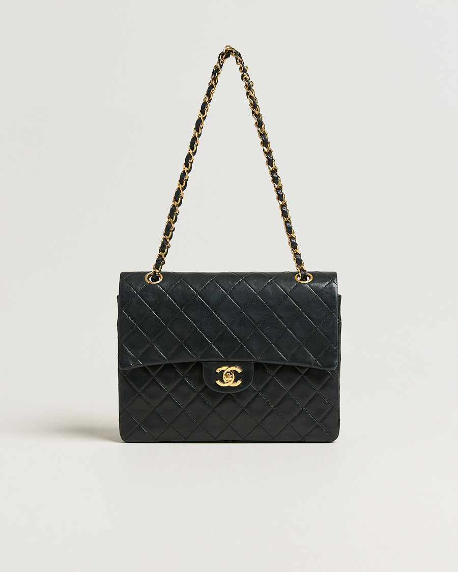 Herren | Pre-Owned & Vintage Bags | Chanel Pre-Owned | Single Flap Bag Square Medium Lambskin Black