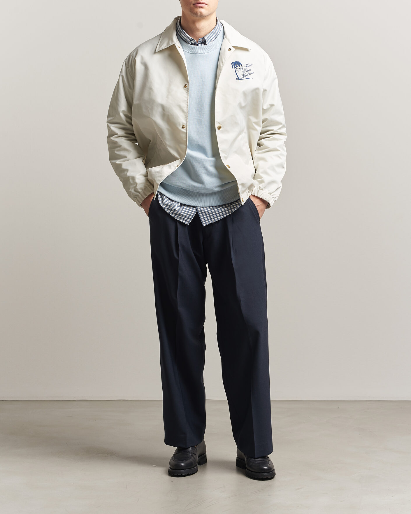 Herren | Jacken | Drôle de Monsieur | Palmier Slogan Coach Jacket Off White