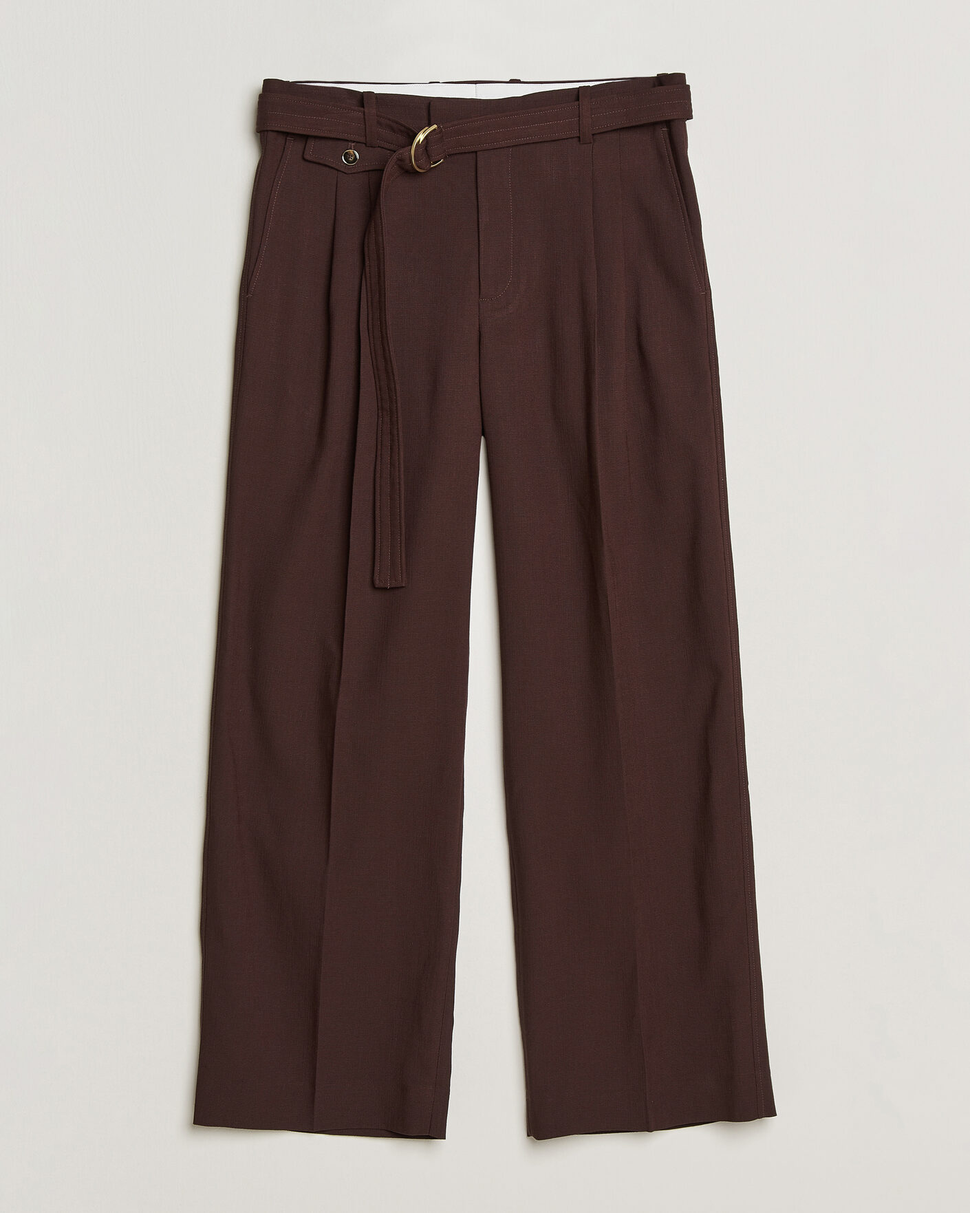 Herren | Hosen | Drôle de Monsieur | Viscose Pleated Trousers Brown
