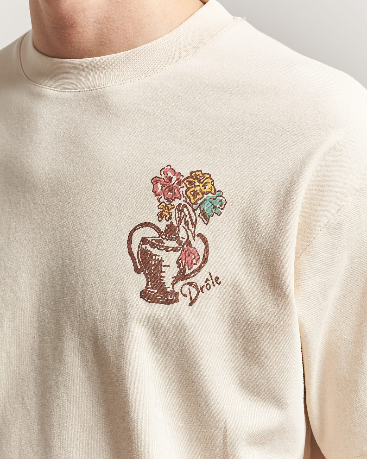 Herren | T-Shirts | Drôle de Monsieur | Vase Havana T-Shirt Sand