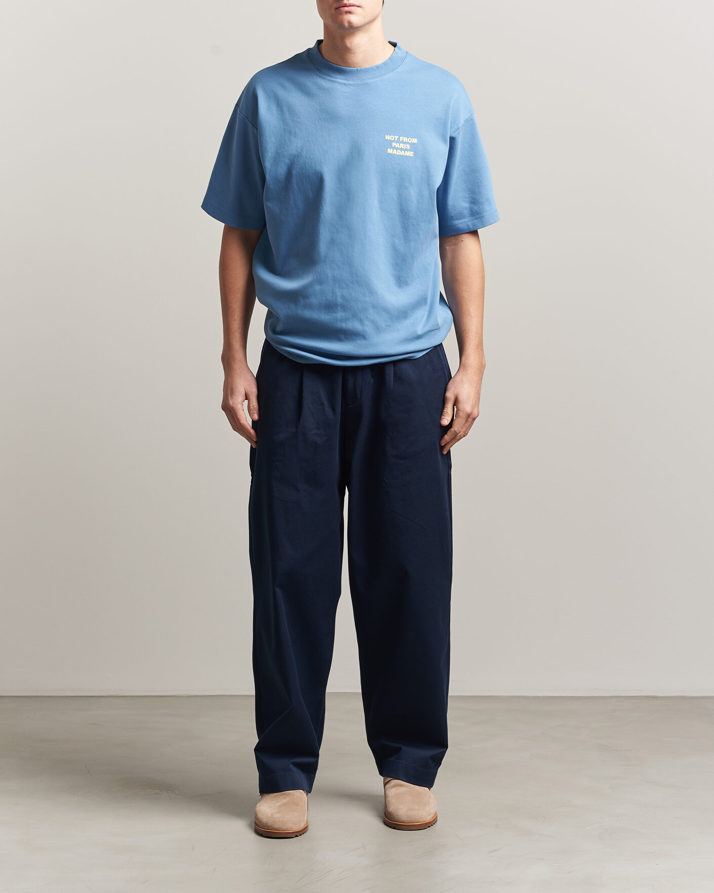 Herren | T-Shirts | Drôle de Monsieur | Slogan T-Shirt Atlantic Blue