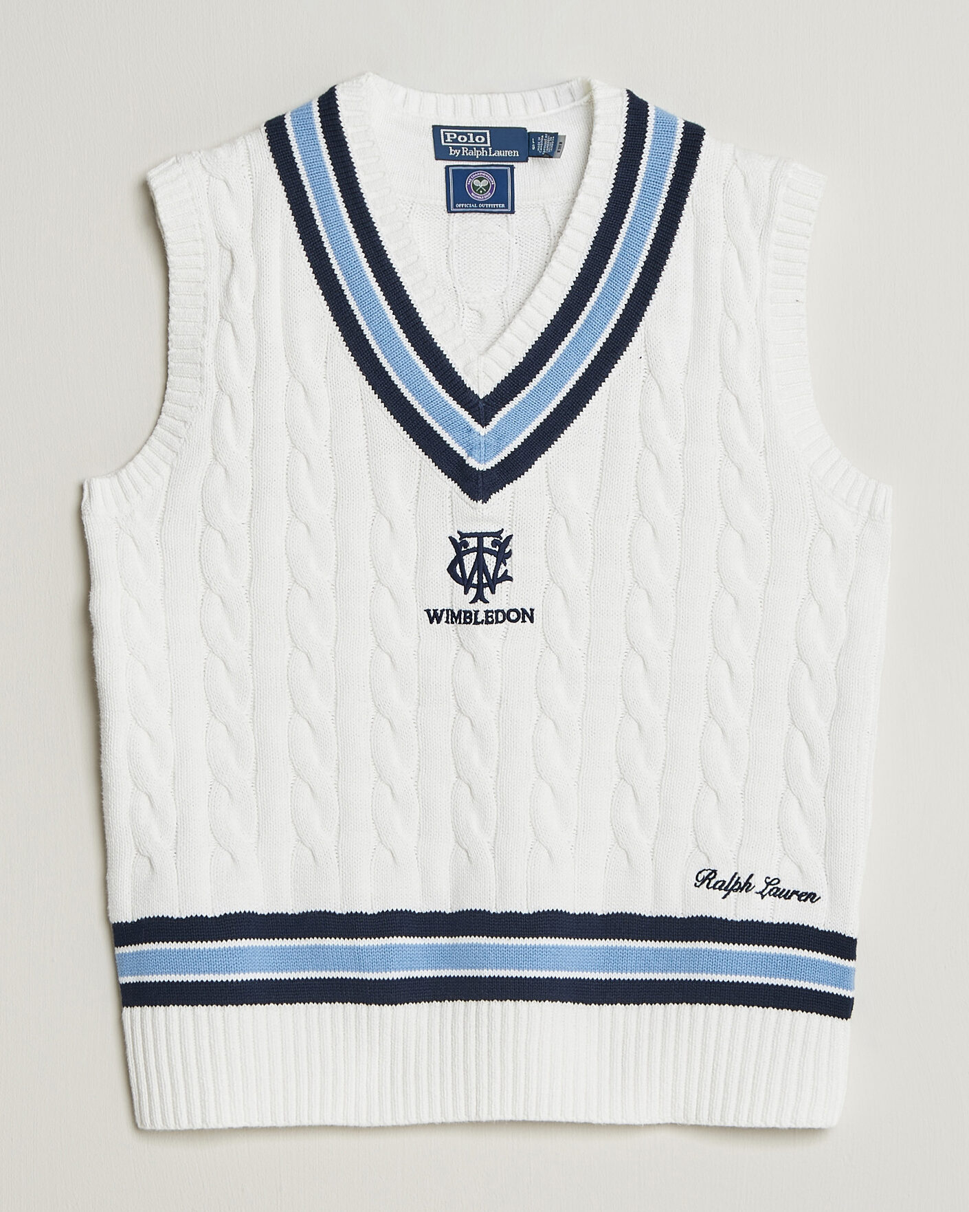 Herren | Pullover | Polo Ralph Lauren | Cotton Cable Vest Cream Combo